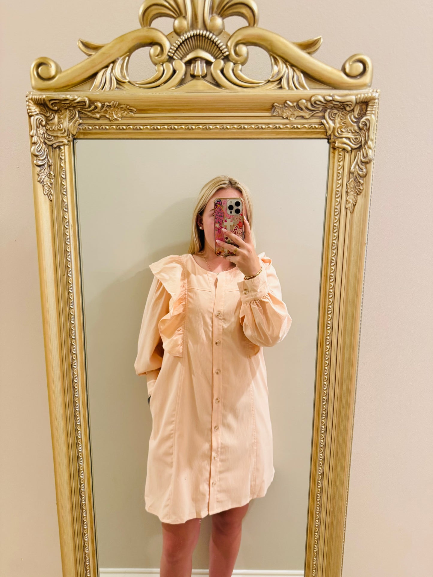 Peach Ruffle Dress