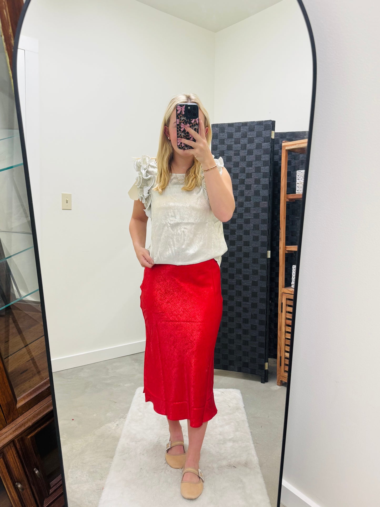 Red Silk Skirt