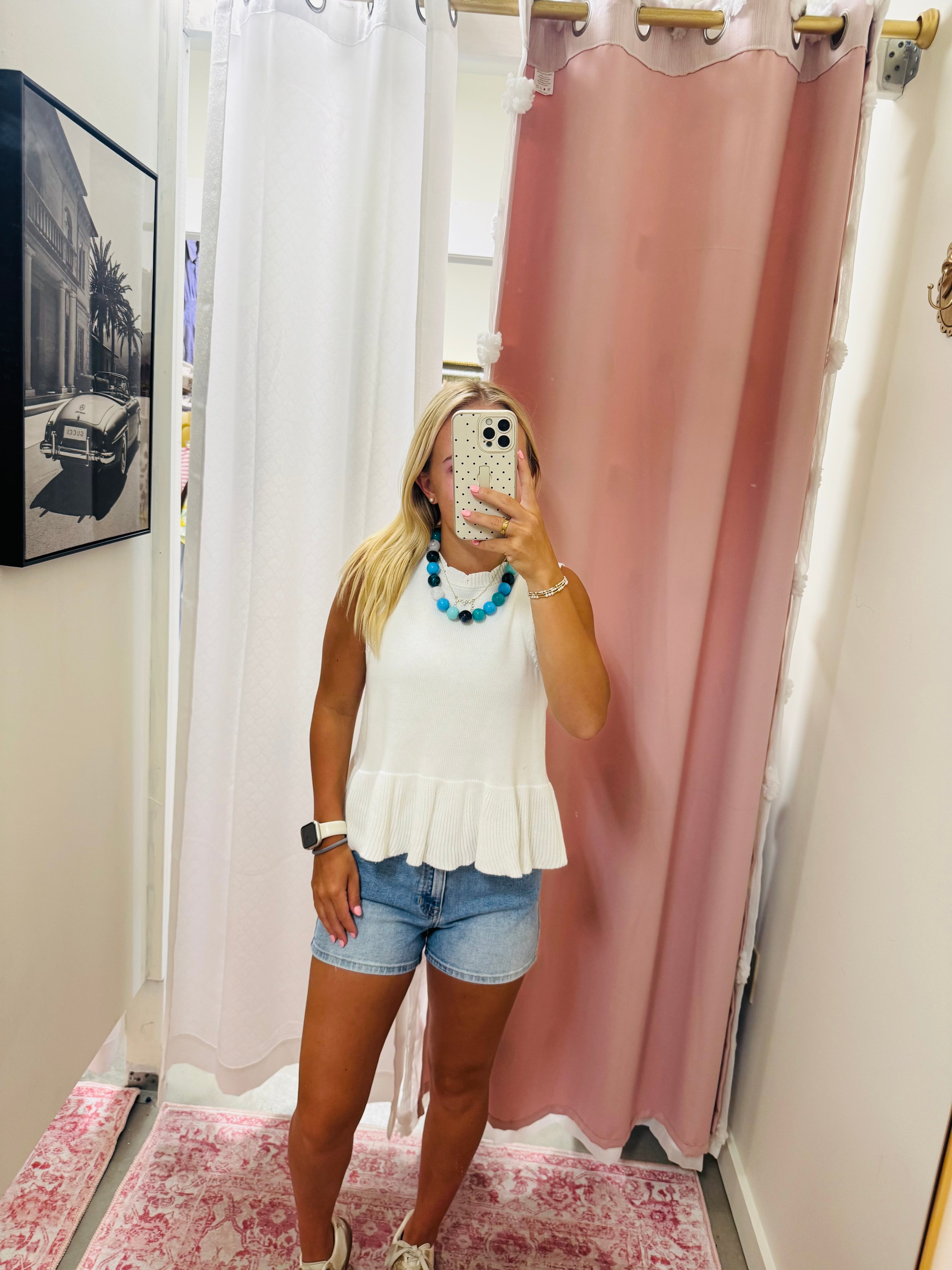 Multi Blue Chunky Ball Necklace