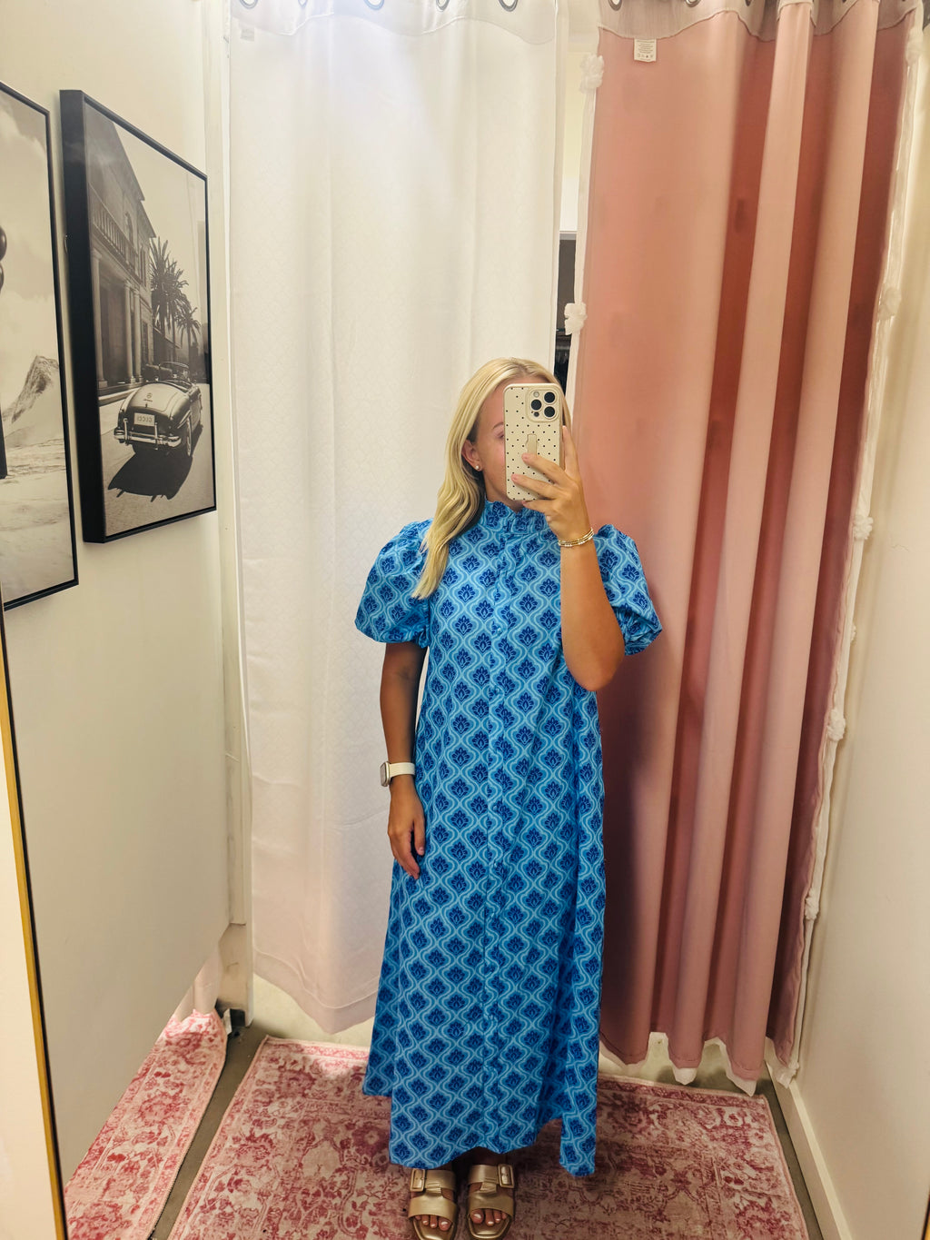 Bright Blue Printed Maxi