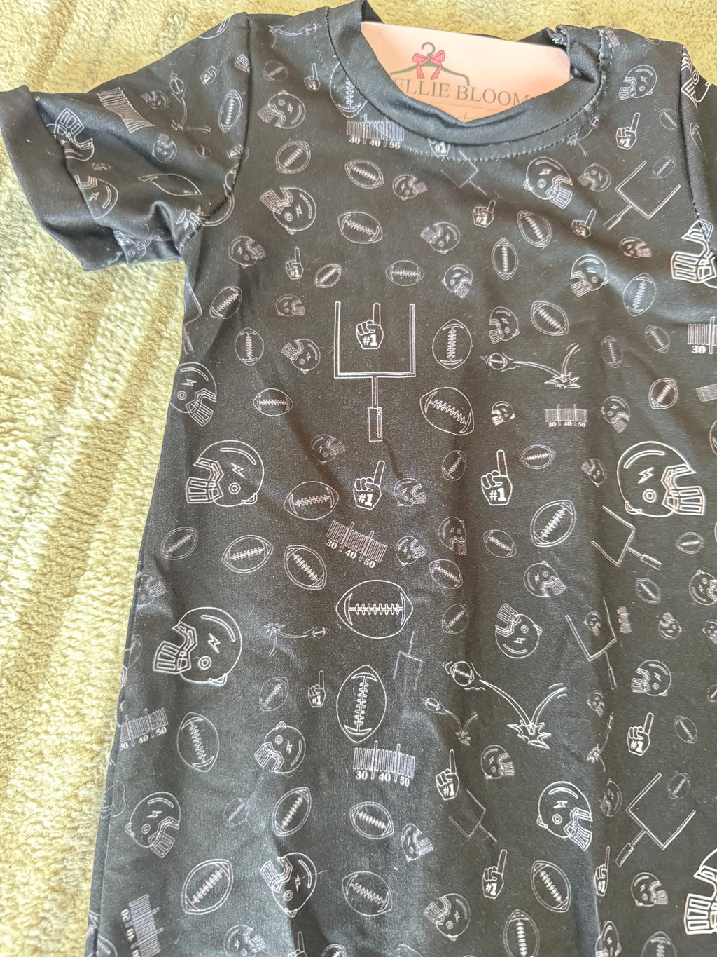 Black Football Romper