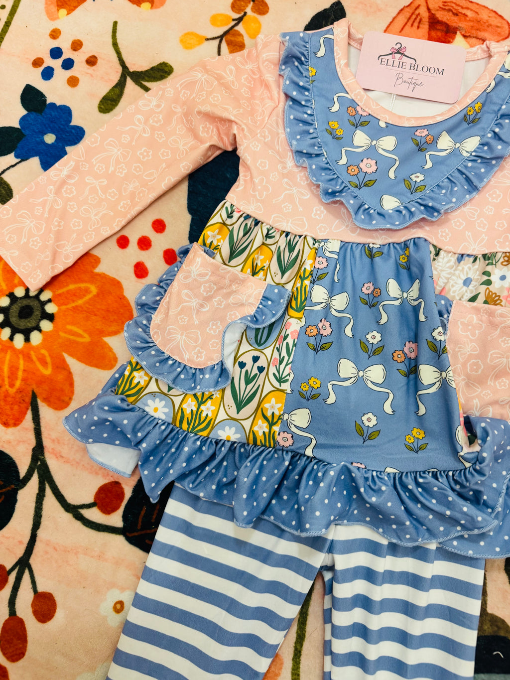 Kids Blue and Pink Pant Set