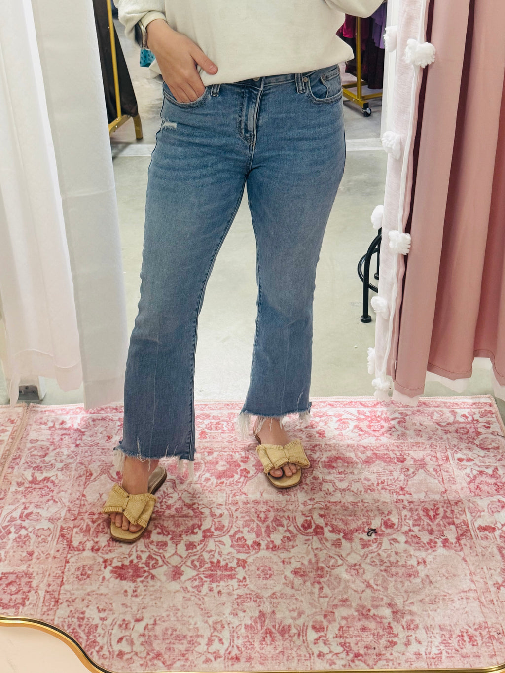 Medium Wash Kick Flare Jeans