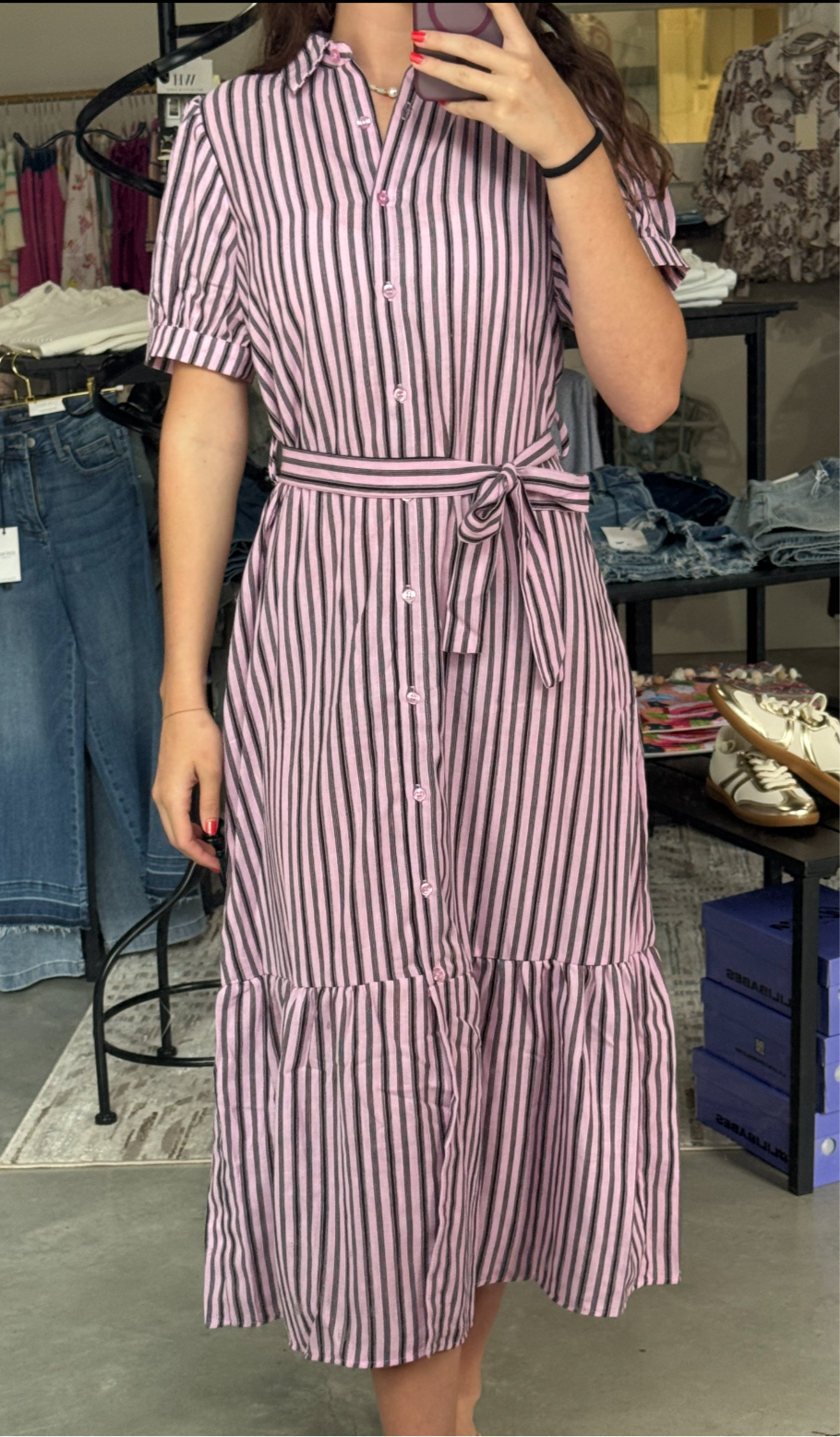 Linen Striped Dress