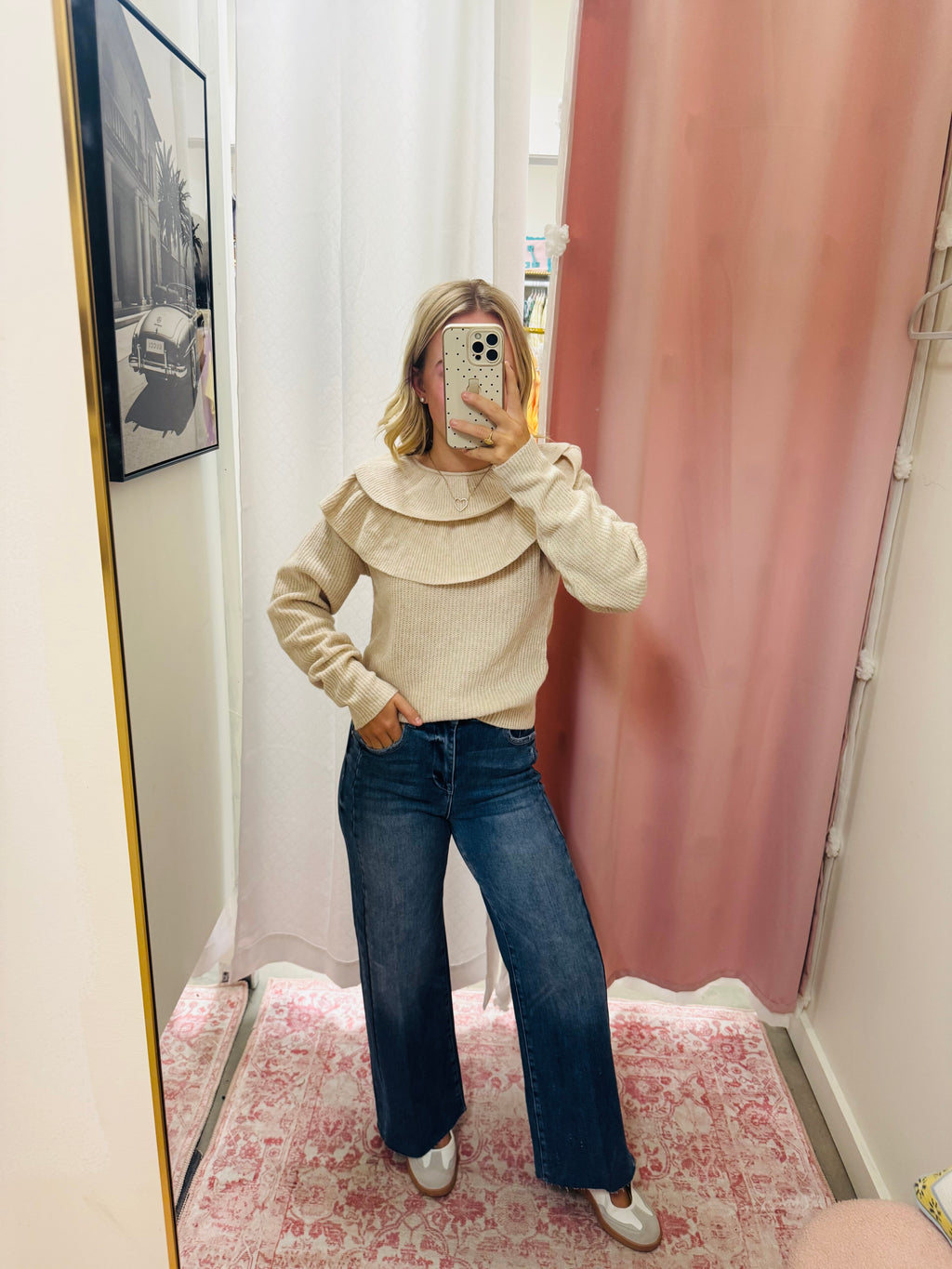 Crop Wide Side Seam Jeans