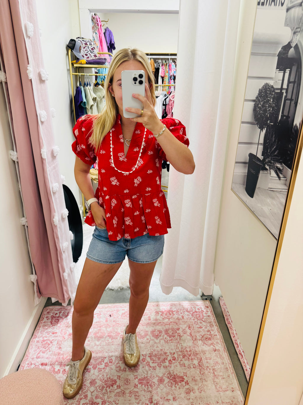 Red Peplum Blouse