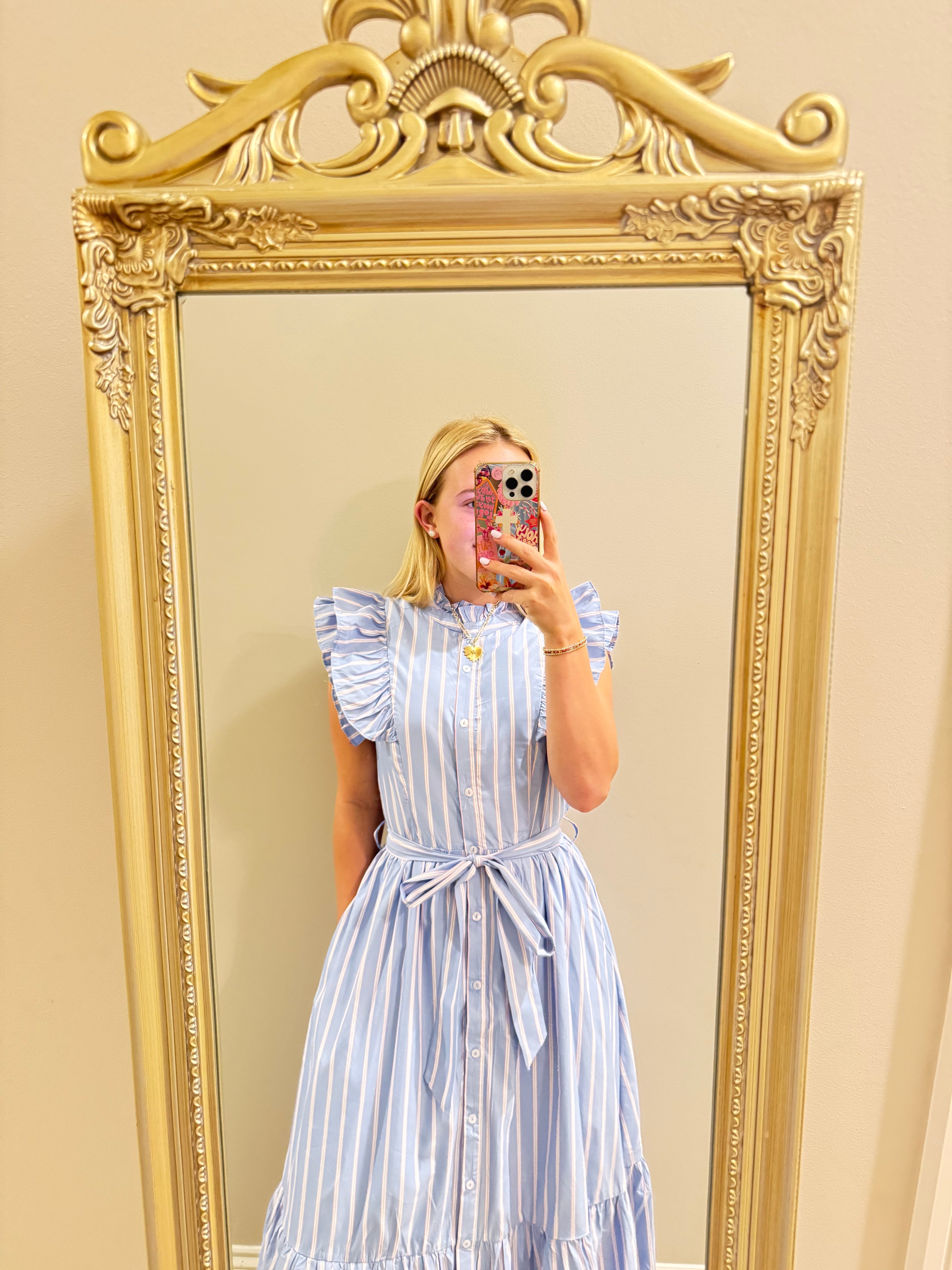 Striped Baby Blue Dress