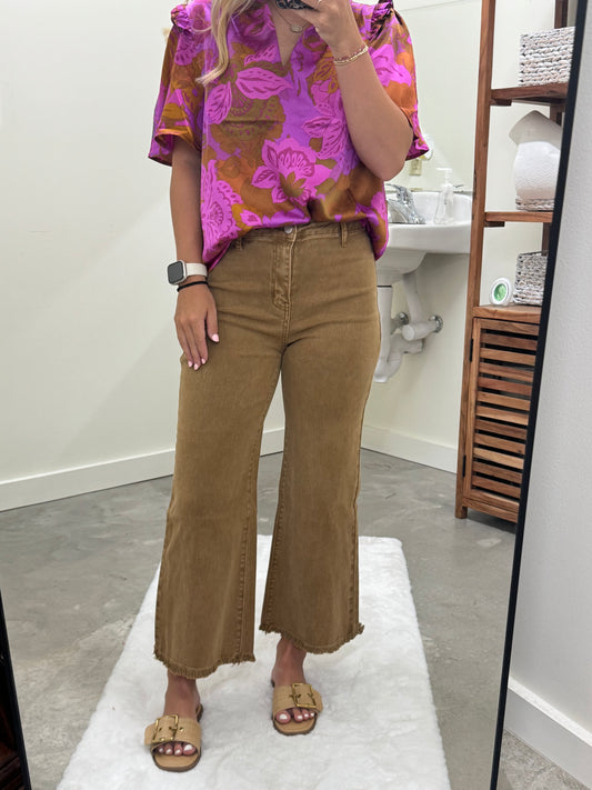 Cropped Camel Jeans