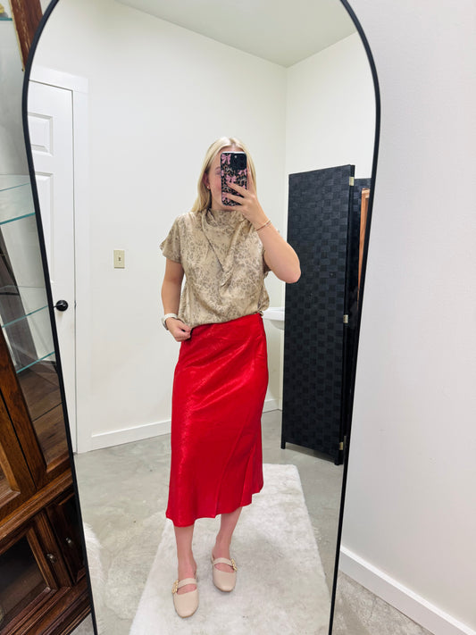 Bronze Cheetah Silk Top