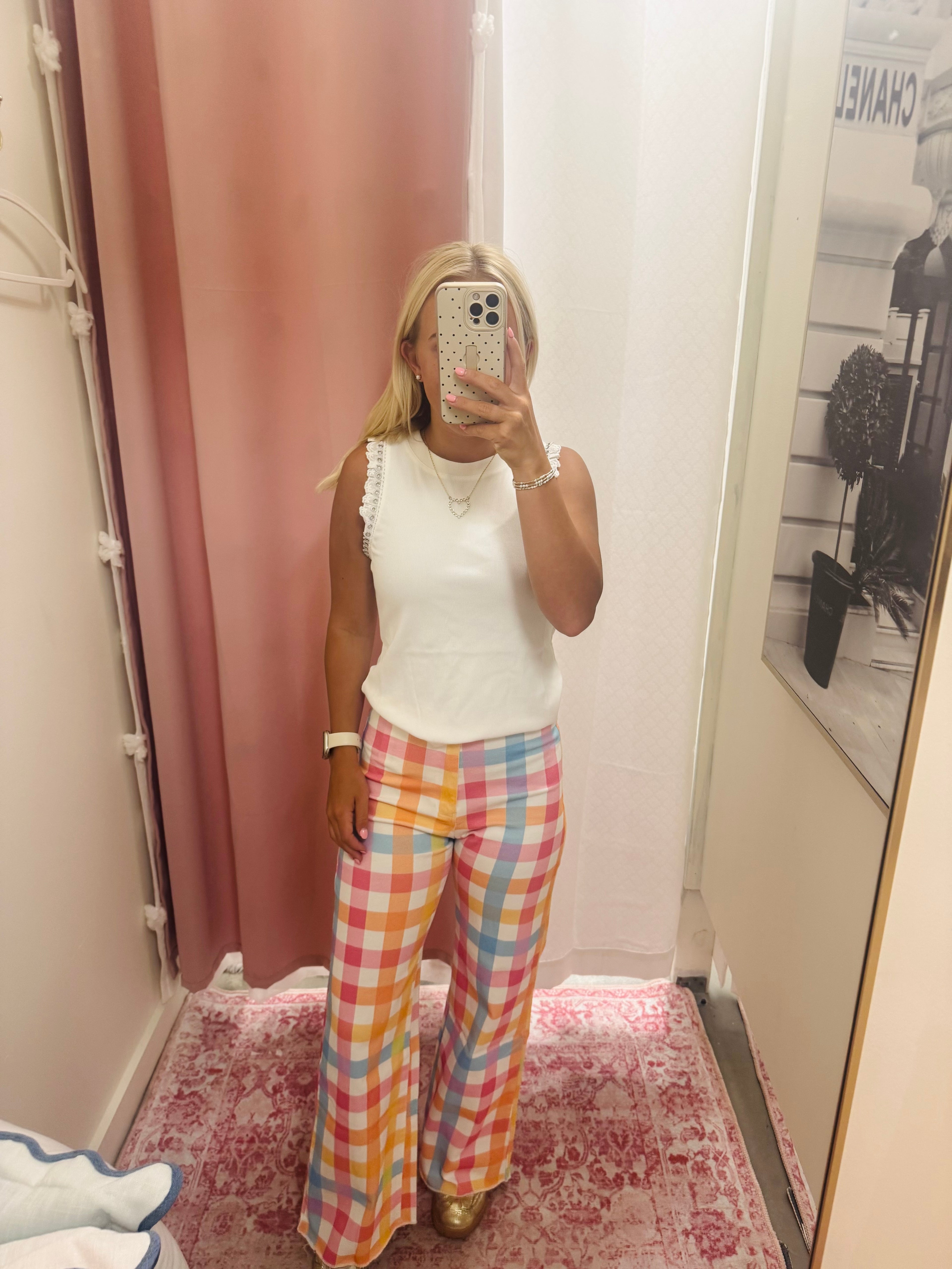 Colorful Checkered Jeans