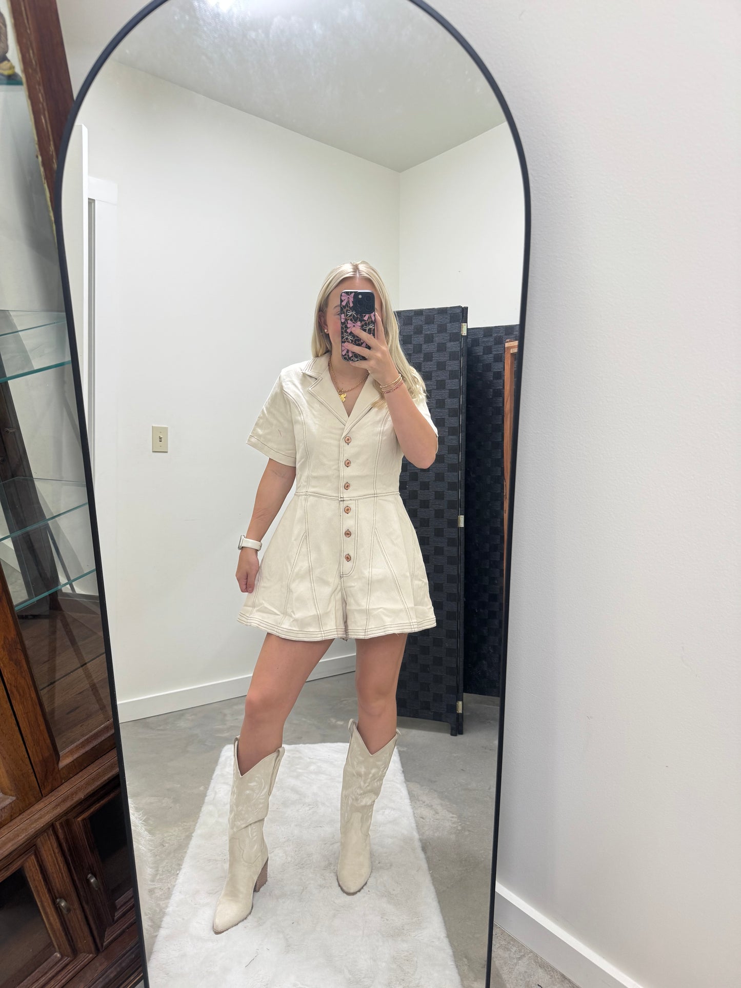 Natural Jean Romper