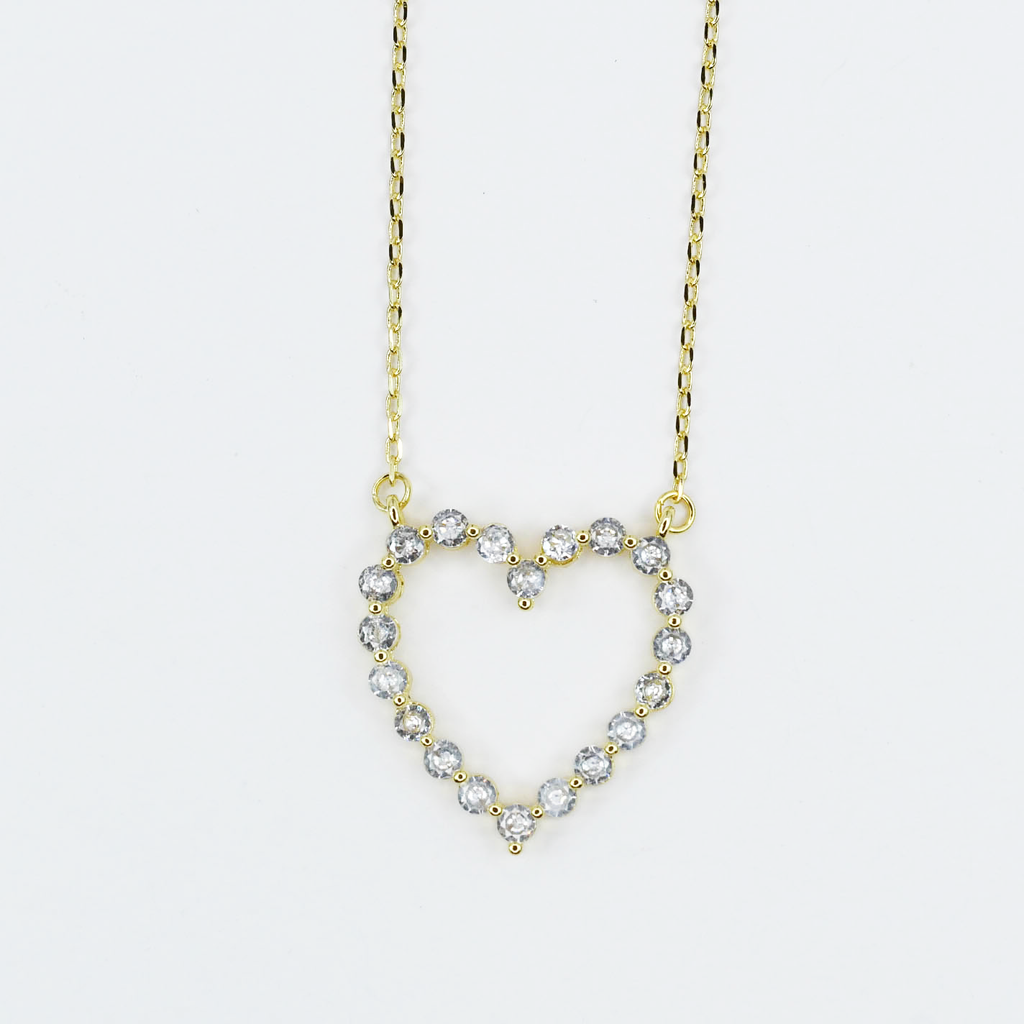 Sparkle Heart Necklace : Gold