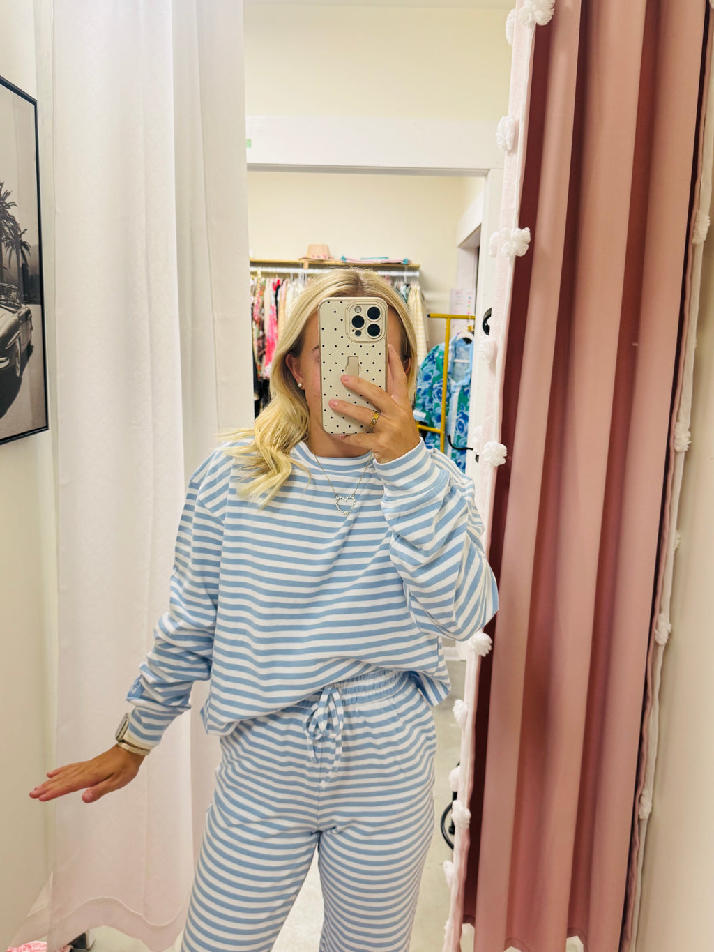 Blue Long Sleeve Stripe Top