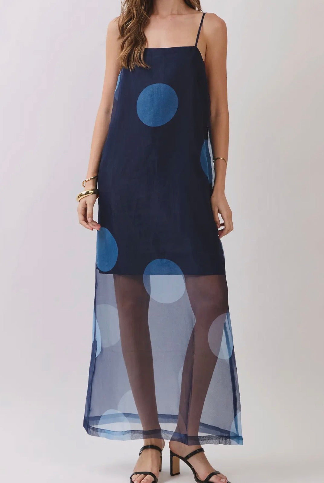 Navy Sheer Overlay Maxi