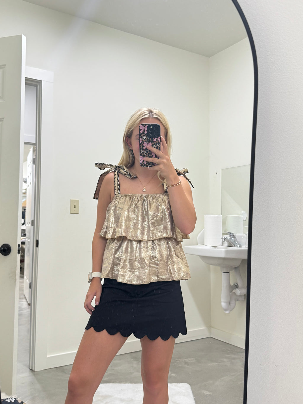 Black Scalloped Skirt