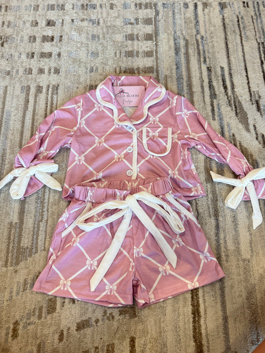 Kids Bow Pajama Set