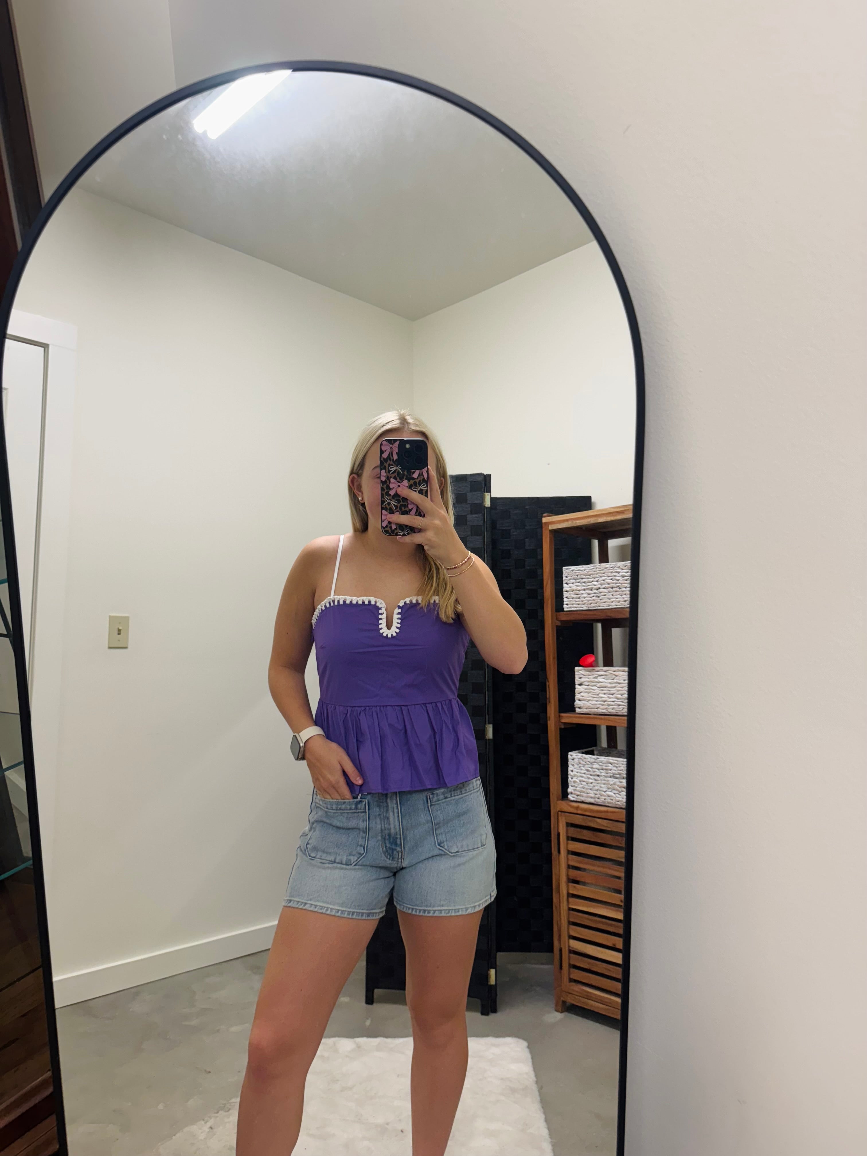 Purple Peplum Flare Top