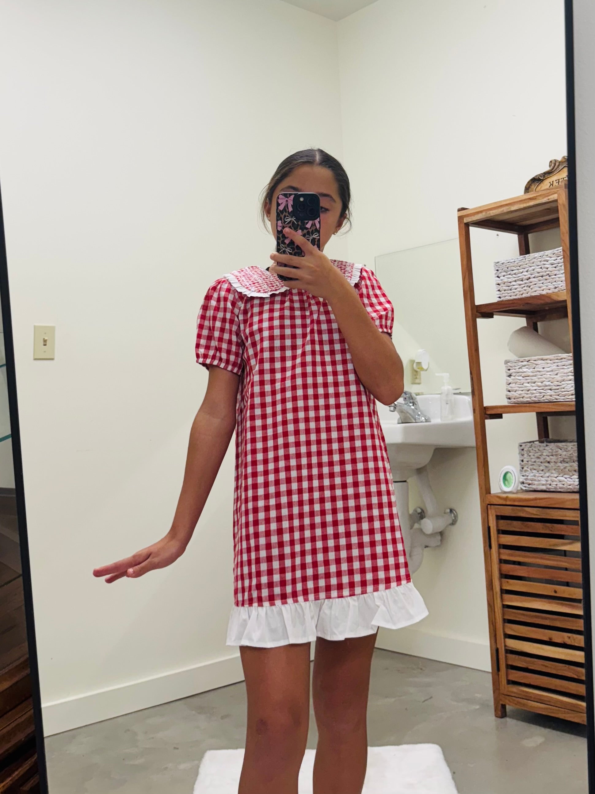 Plaid Puff Sleeve Dress