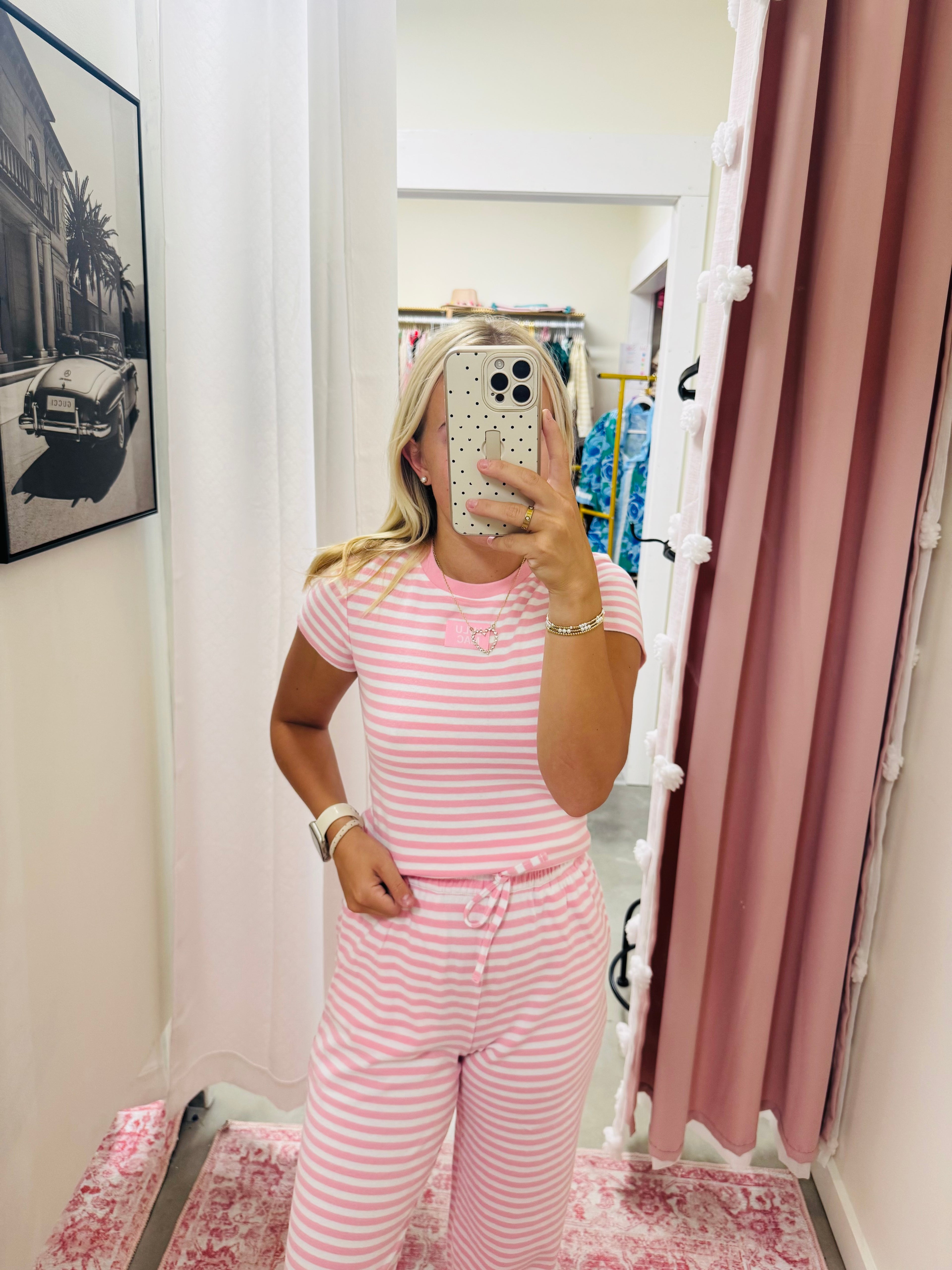 Baby Pink Stripe Baby Tee