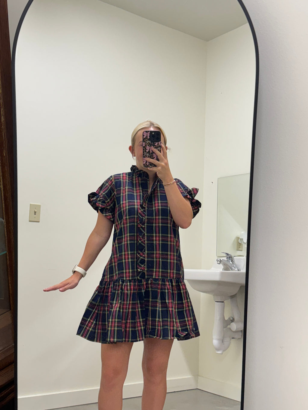 Navy Plaid Girl Dress