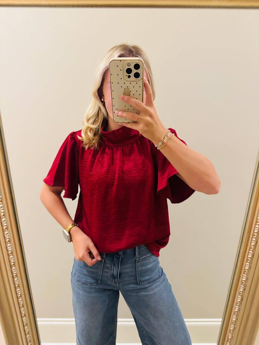 Satin Red Blouse