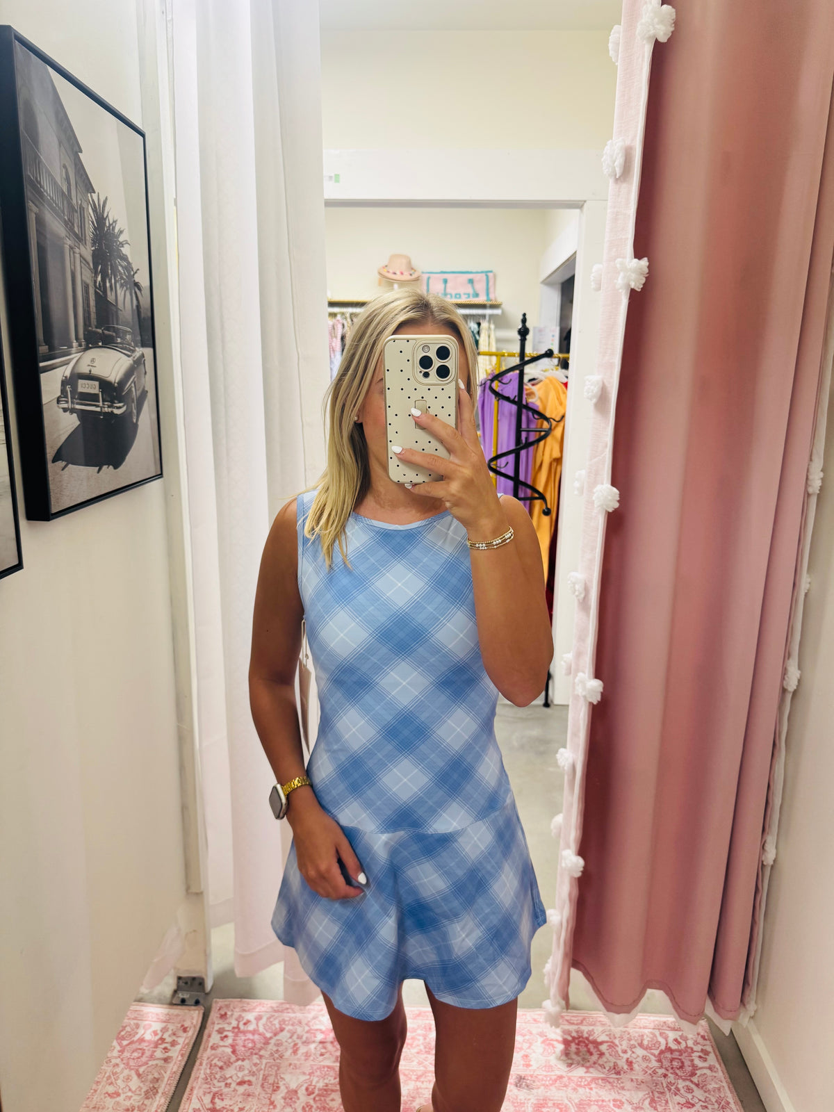 Blue Diamond Drop Waist Dress