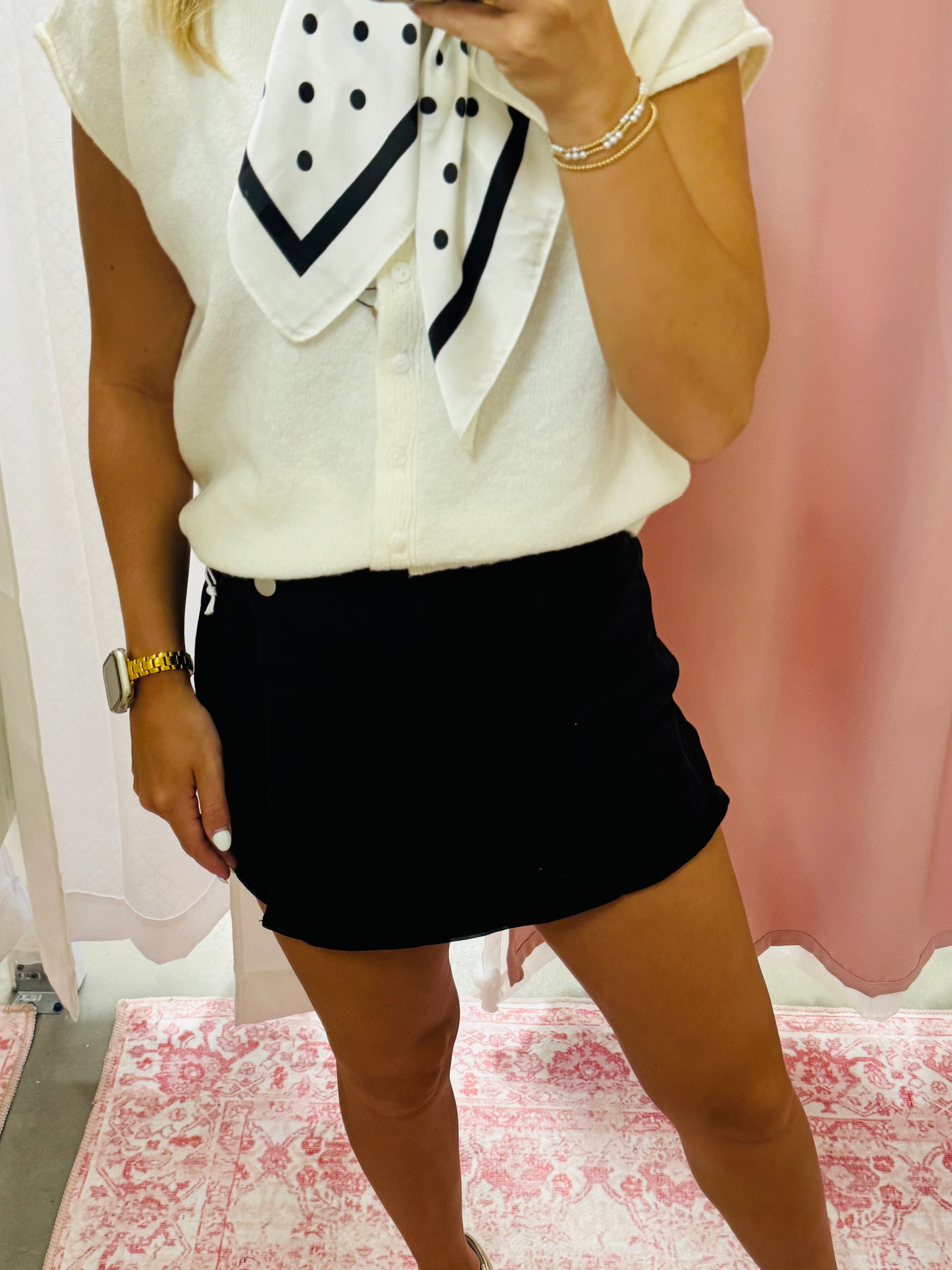 Deep Black Skort