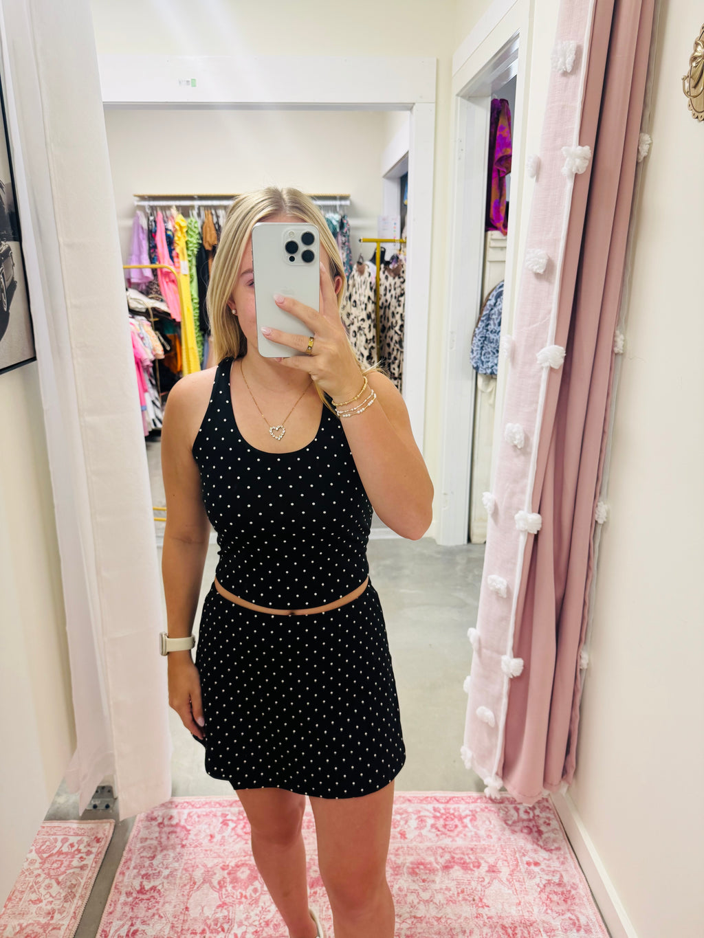 Black Polka Dot Athletic Set