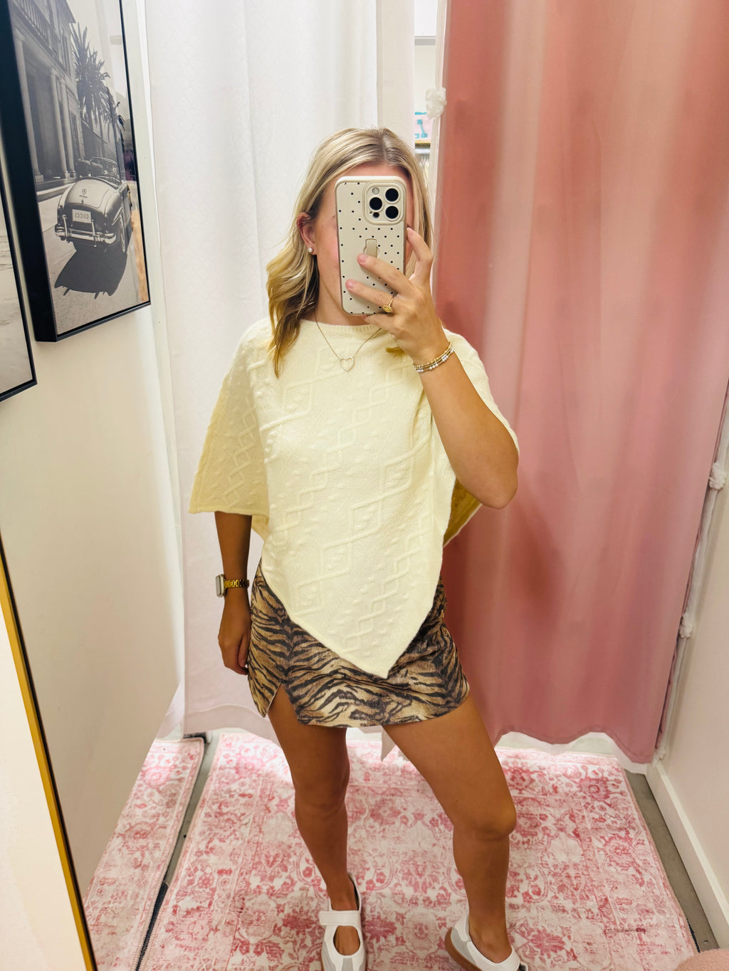Cable Knit Poncho Sweater