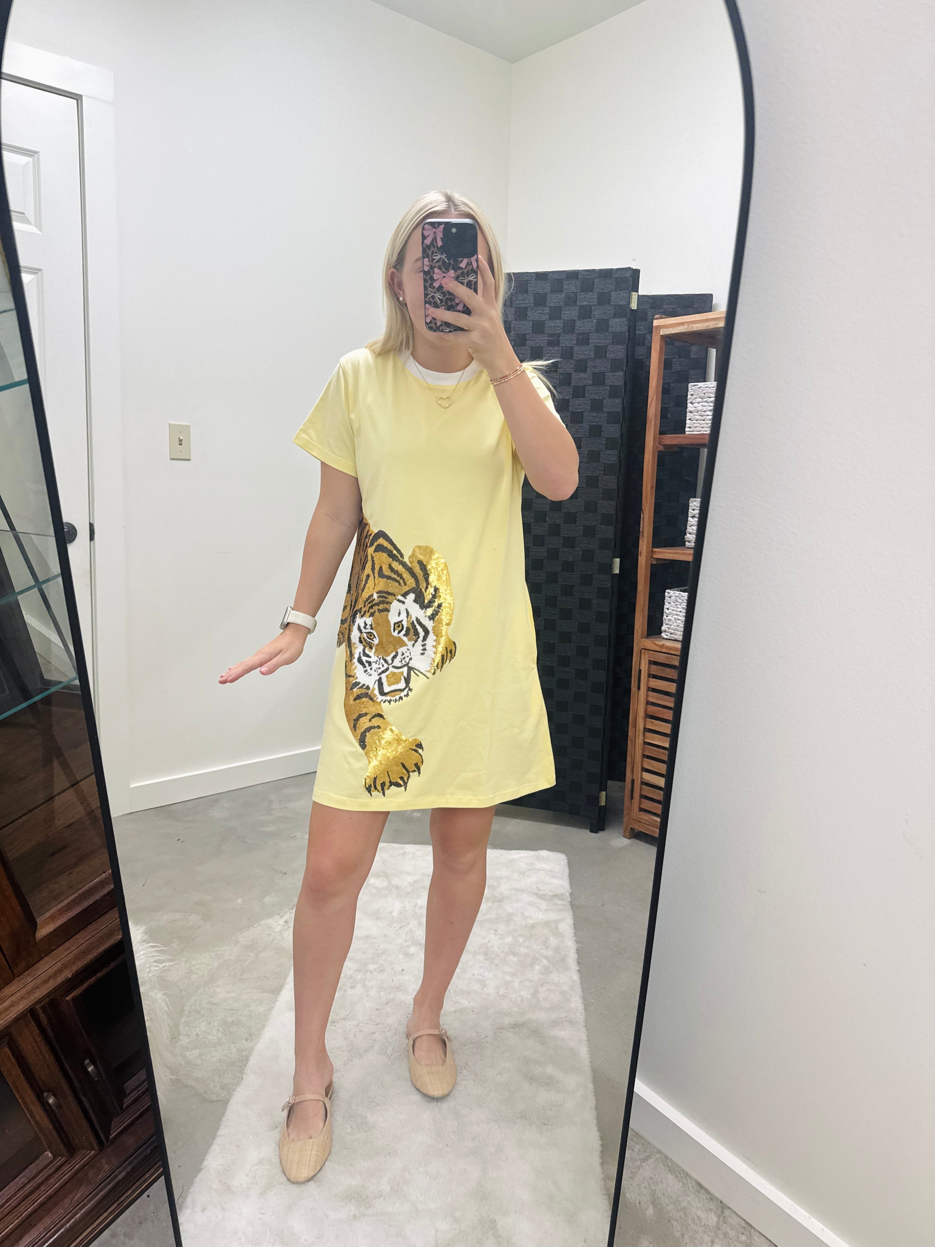 *PREORDER* Yellow Crawling Tiger Dress