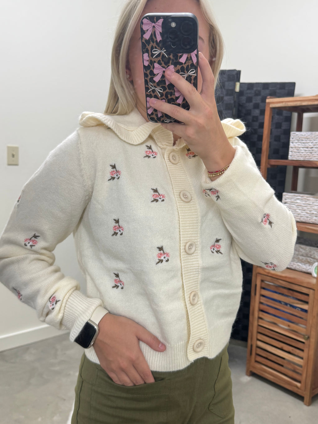 Embroidered Flower Sweater