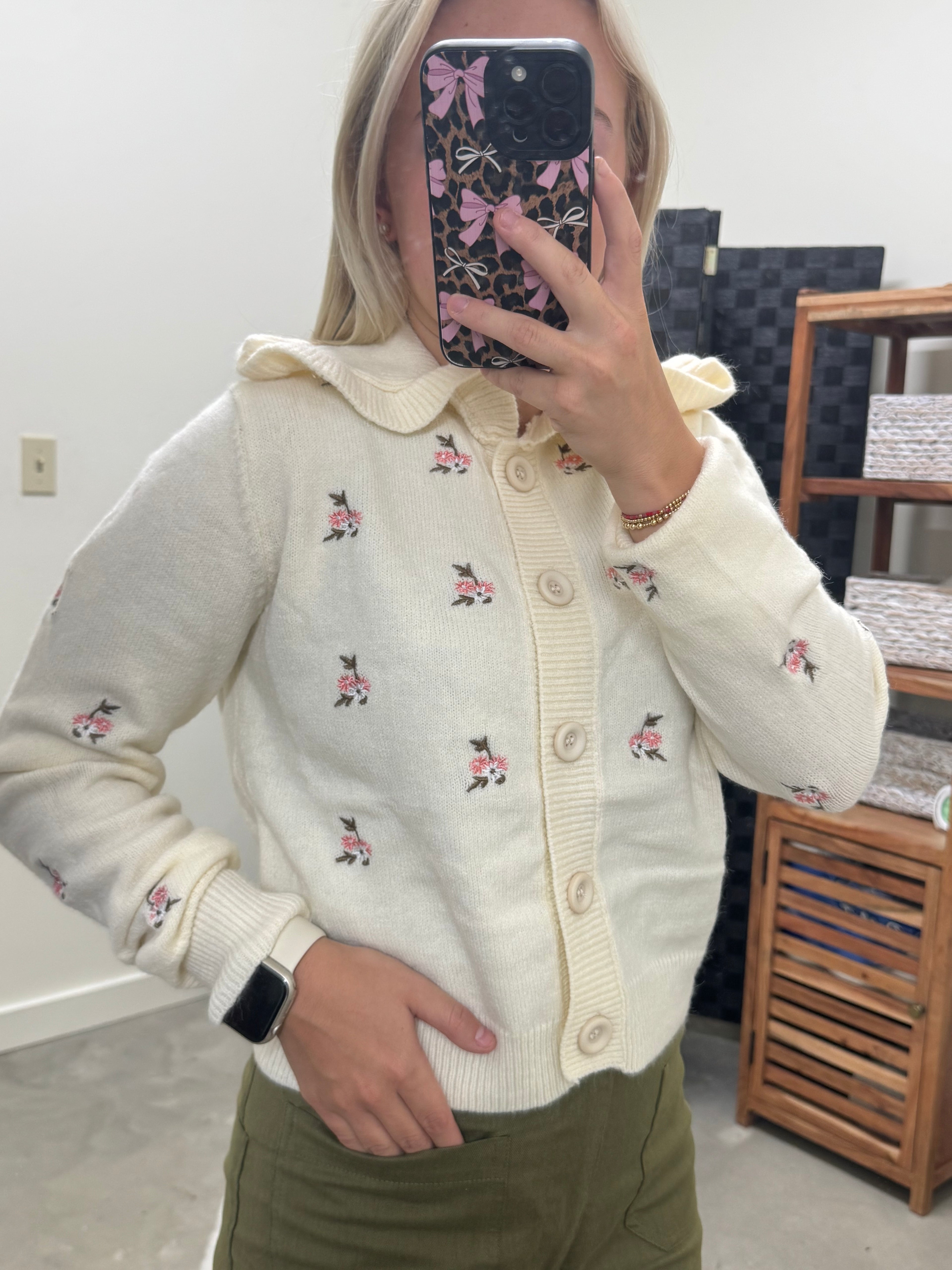 Embroidered Flower Sweater