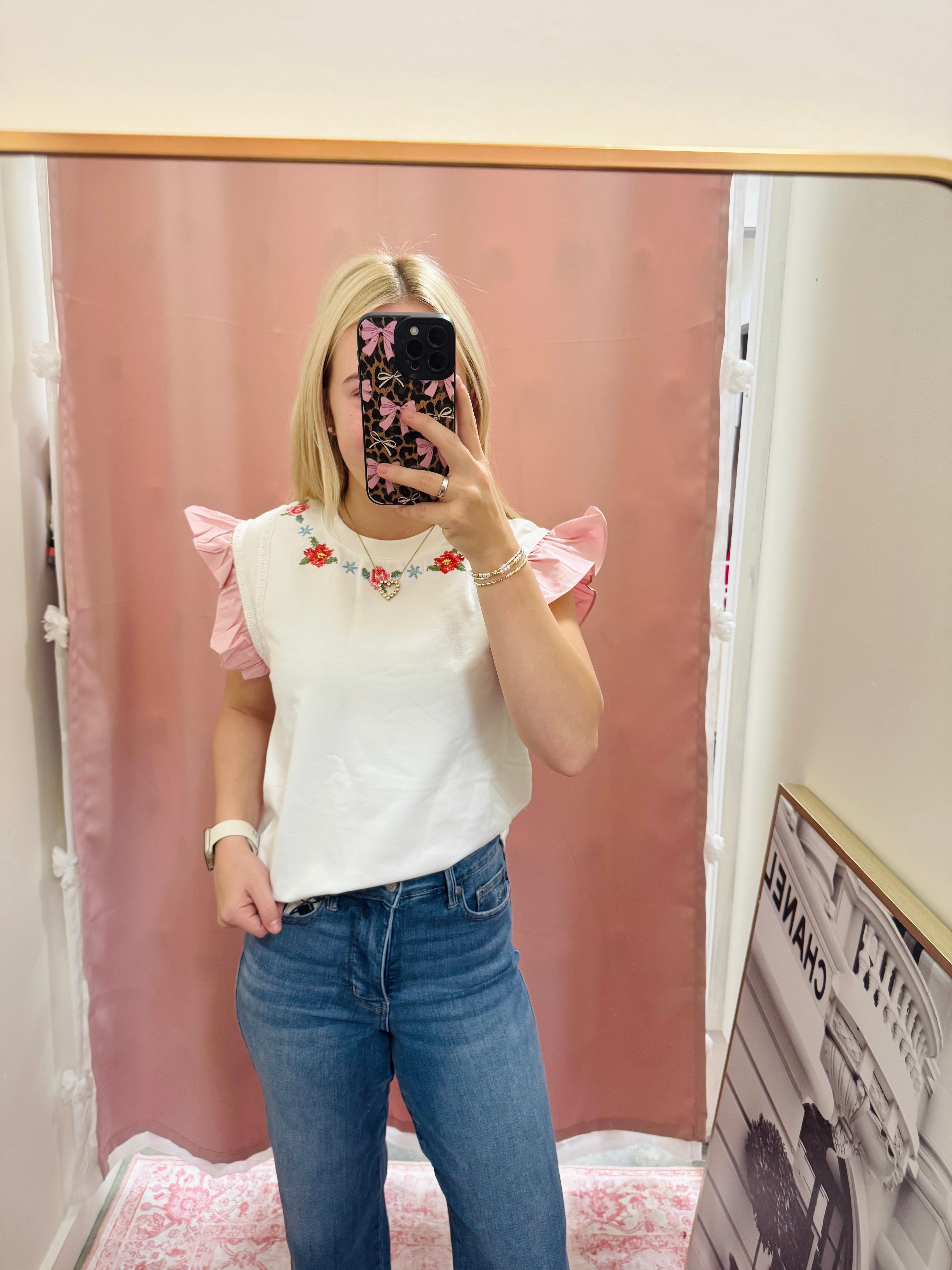 Embroidery Floral Top