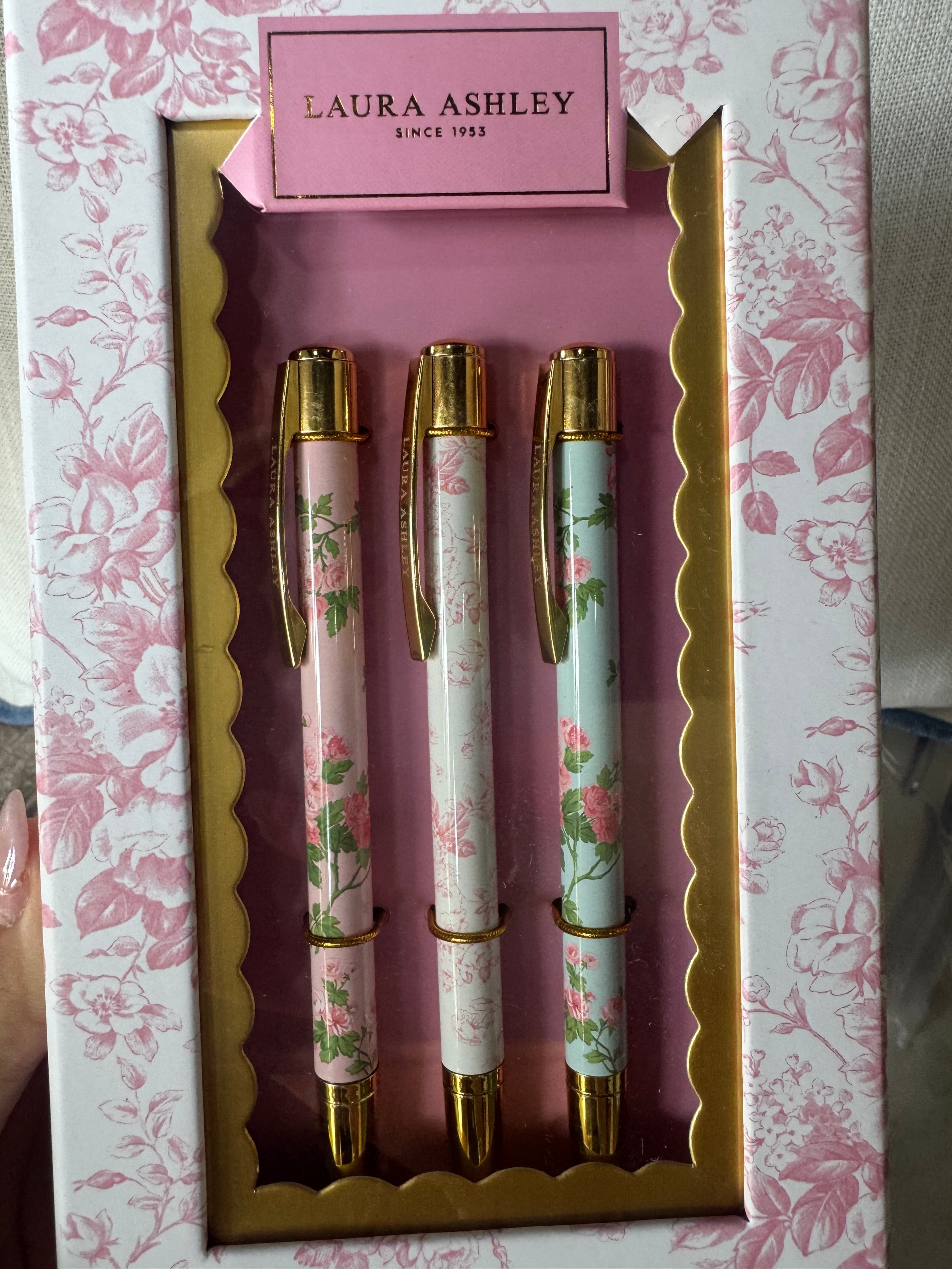 Pink Bloom Pens Set of 3