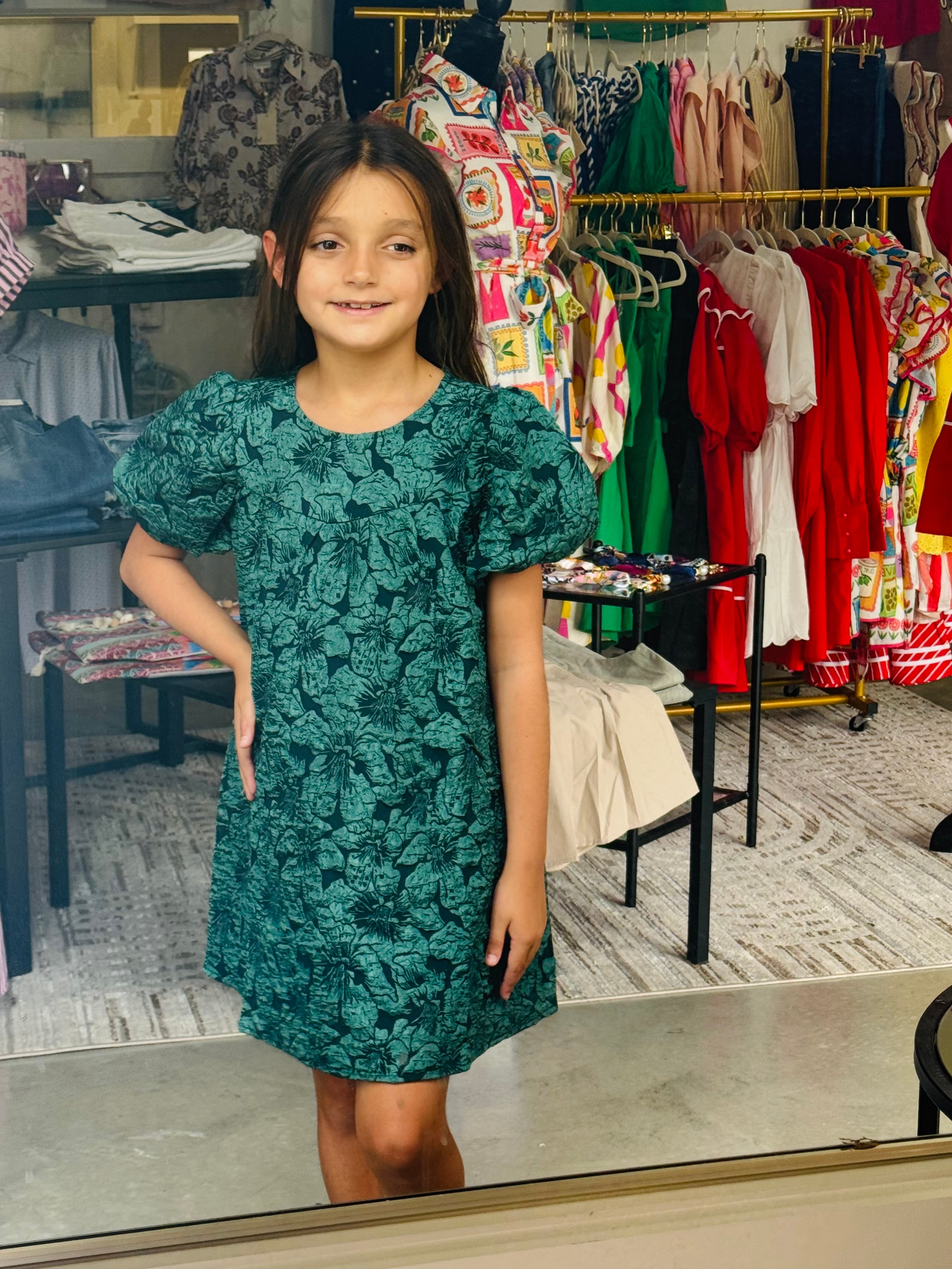 Kid Green Elegant Dress