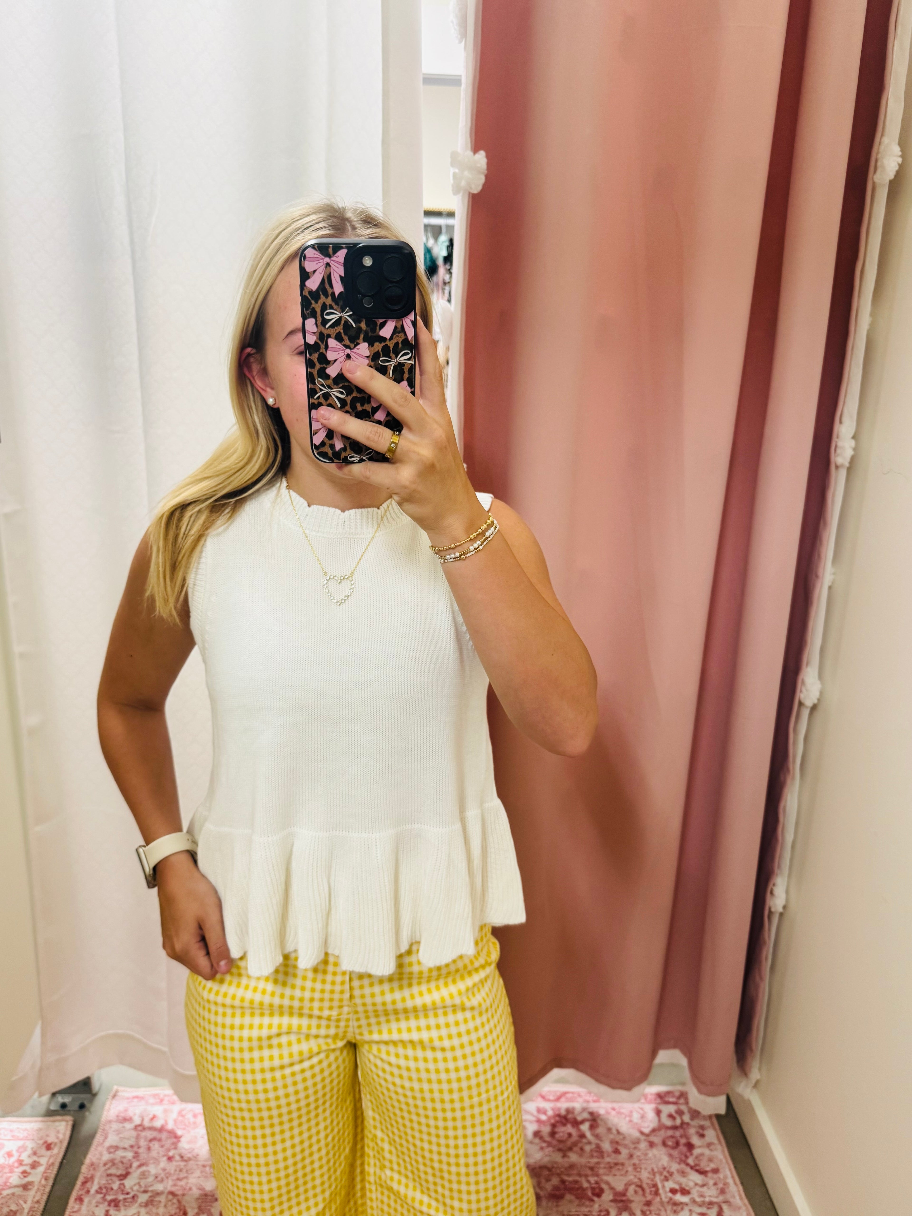Off White Peplum Top