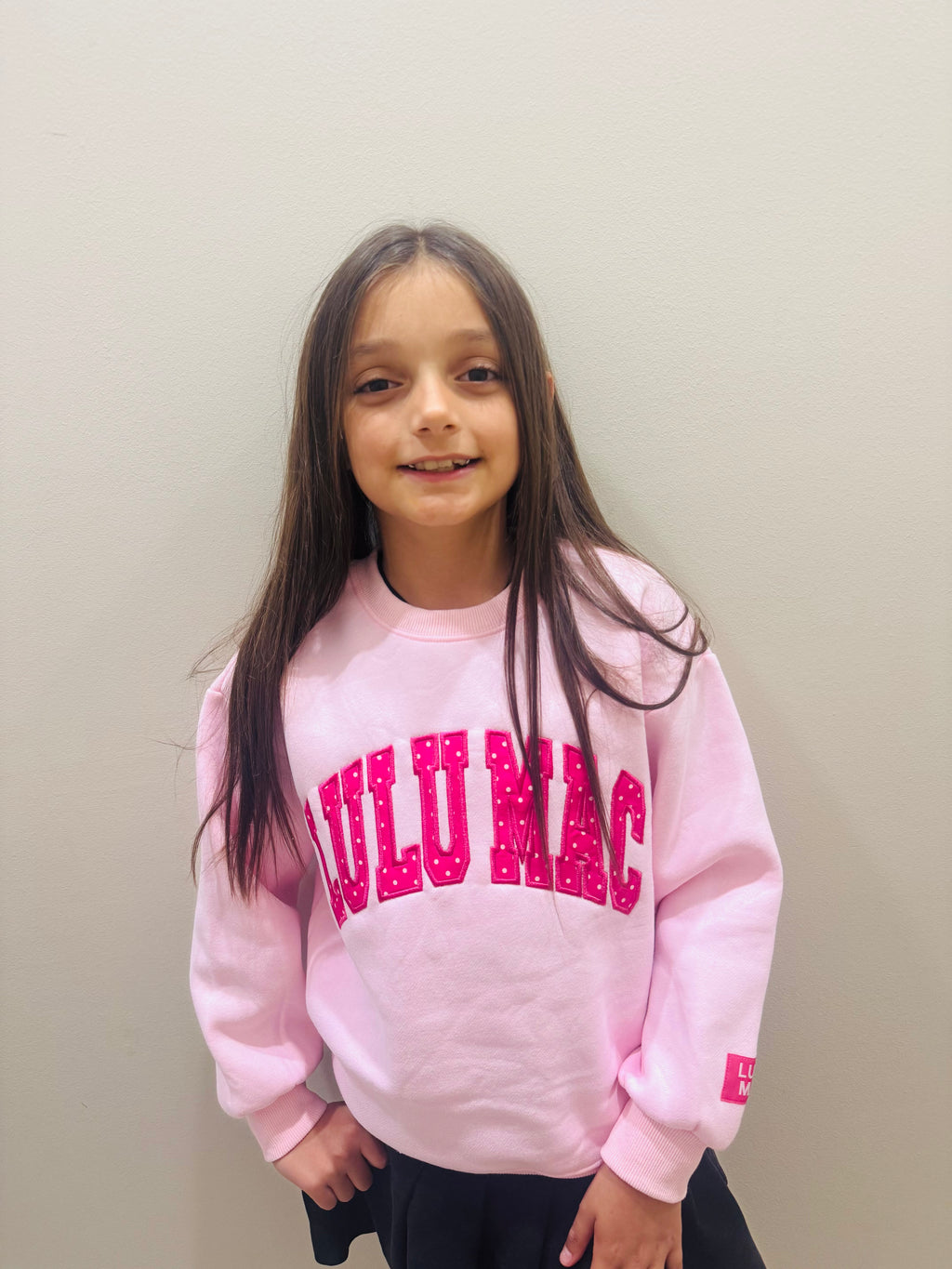 Pink Polka Dot Youth Lulu Mac Sweatshirt