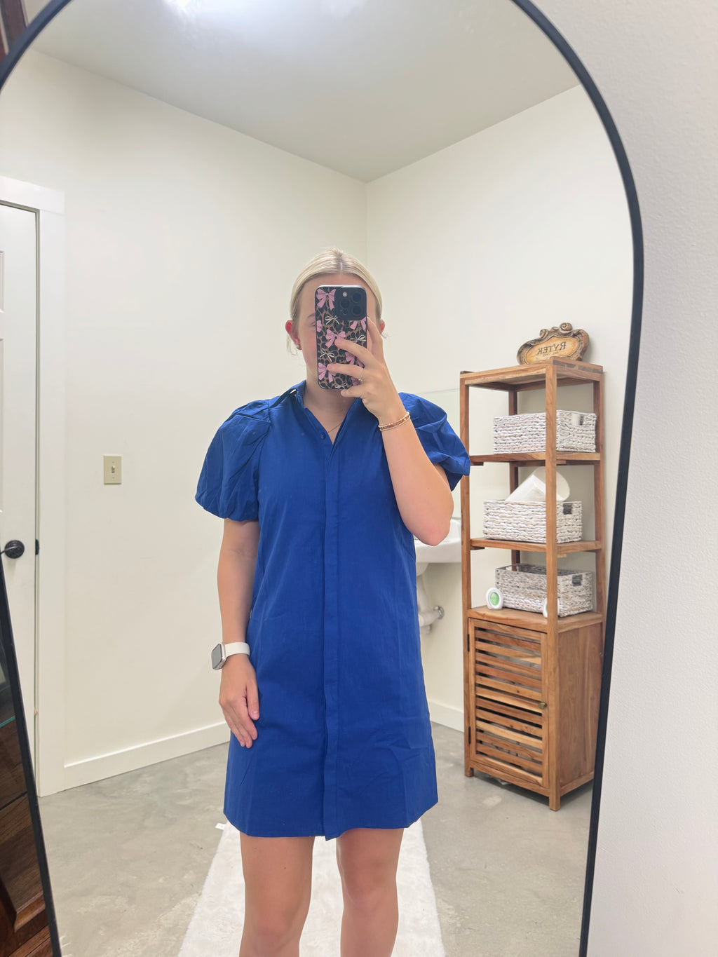 Royal Blue Puff Sleeve Dress