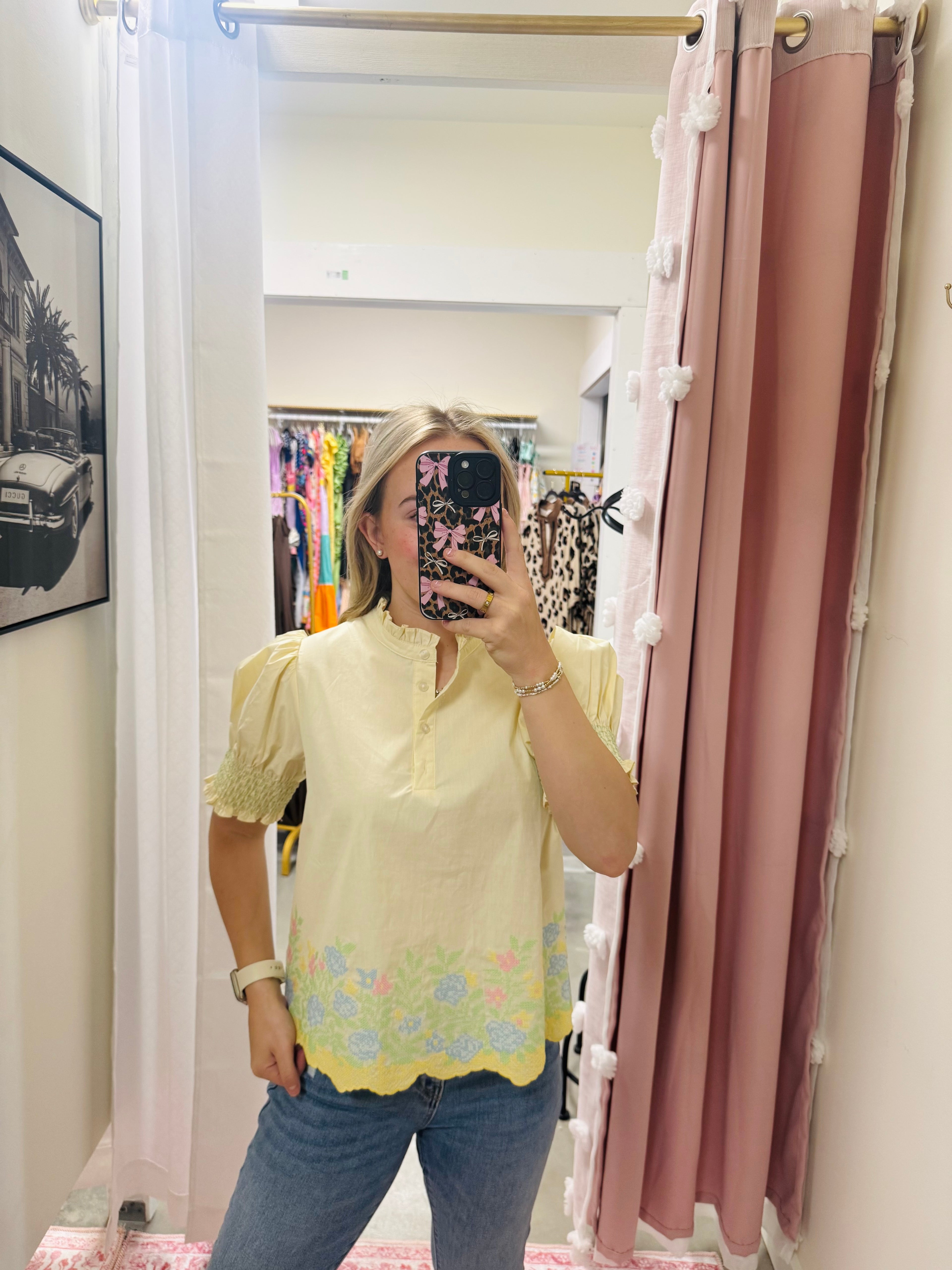 Floral Smocked Spring Blouse