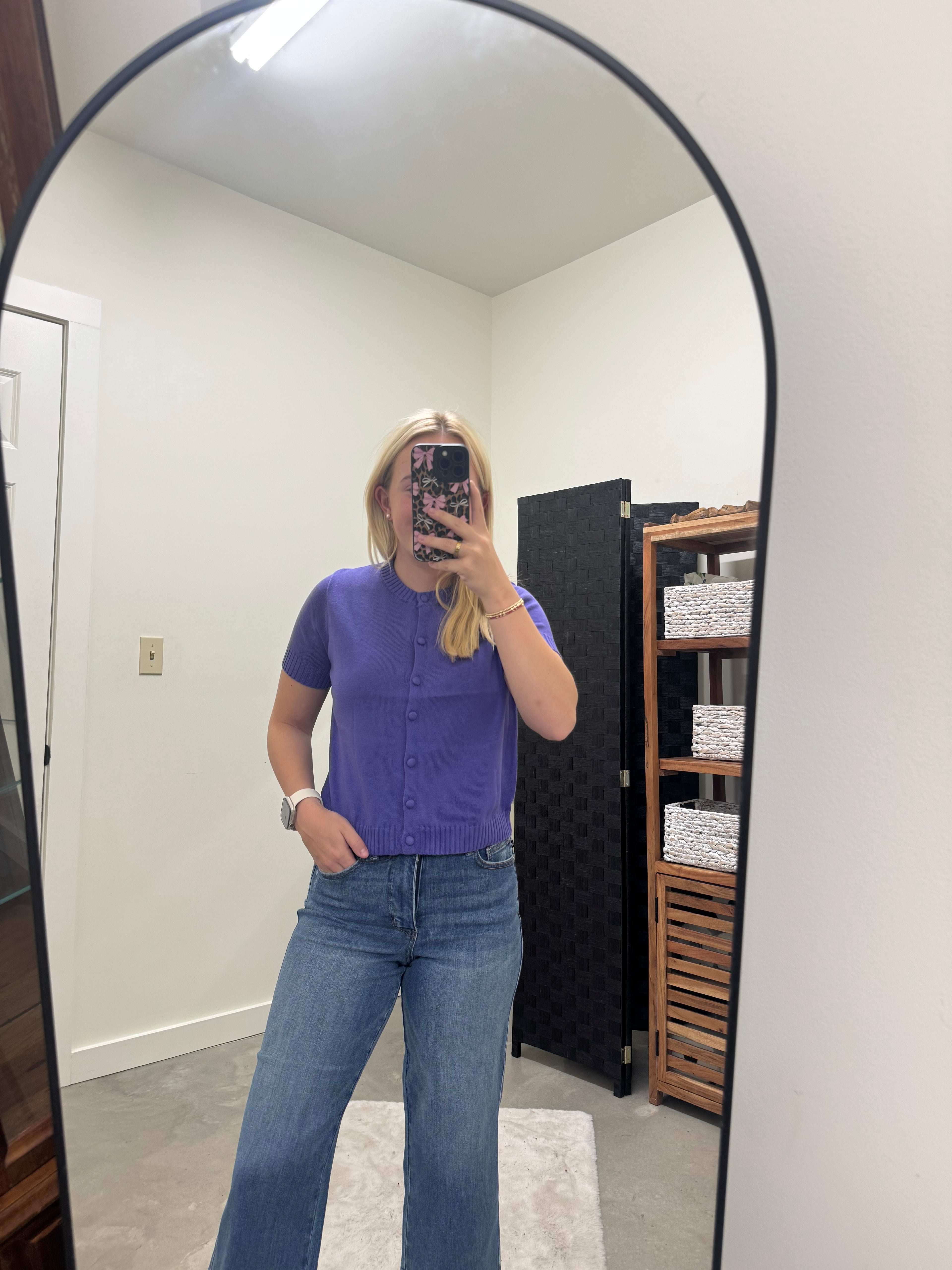 Cropped Purple Sweater Top