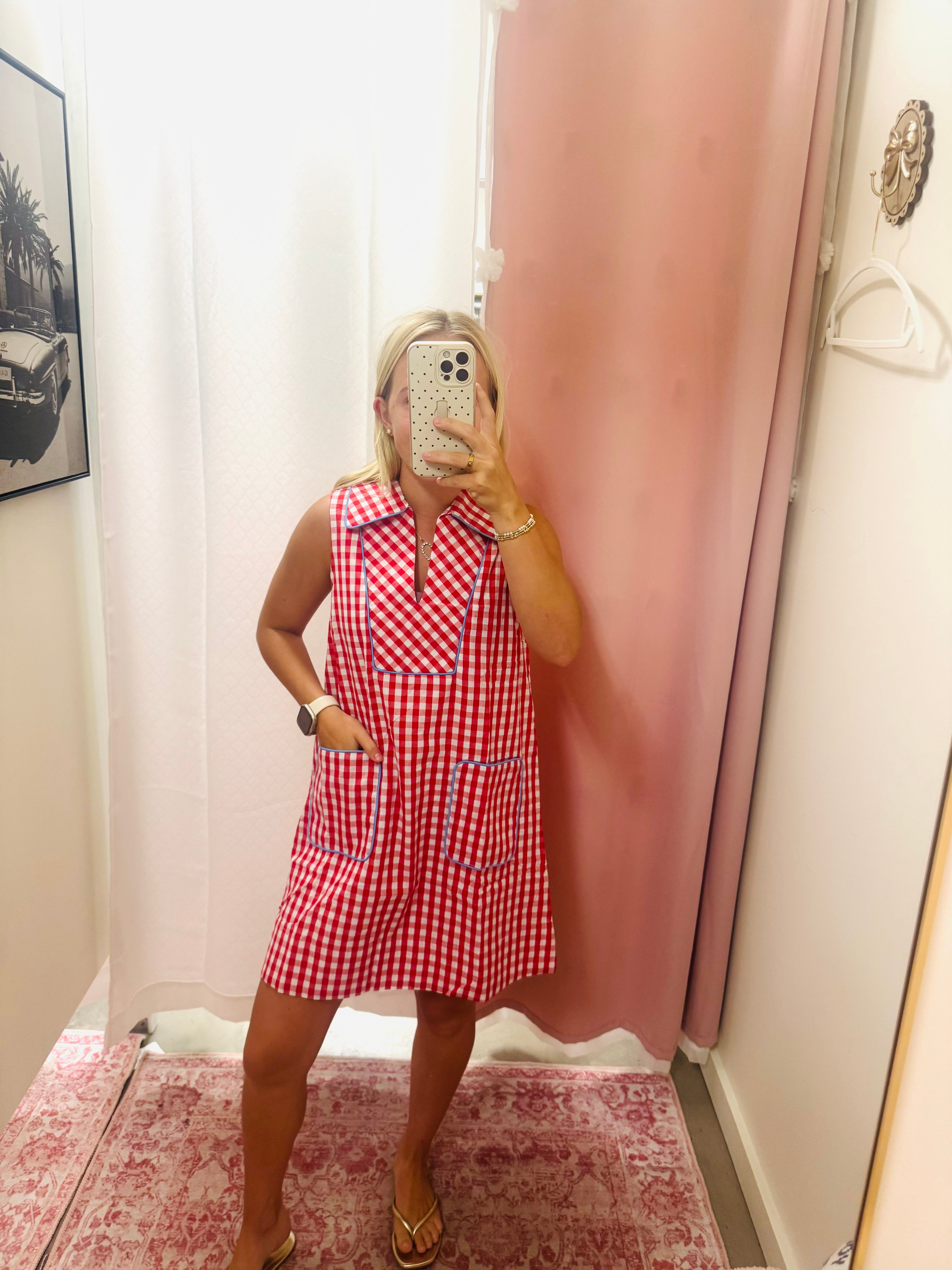 Red Gingham Picnic Dress