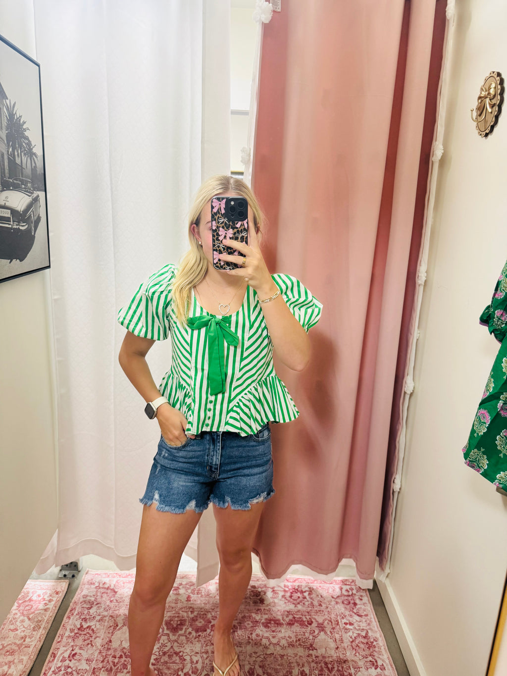 High Rise Dark Denim Shorts