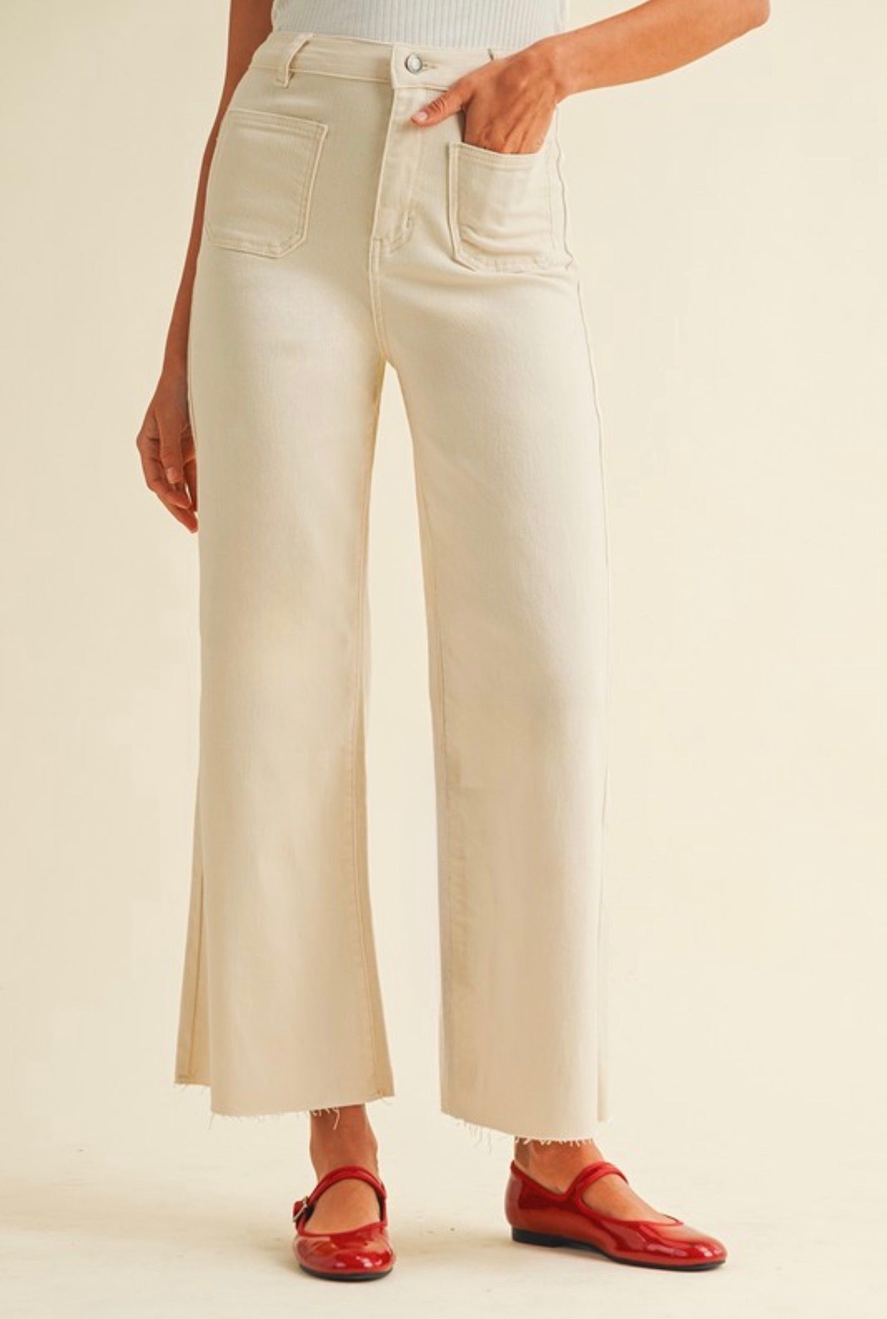 Cream Full Length Jeans