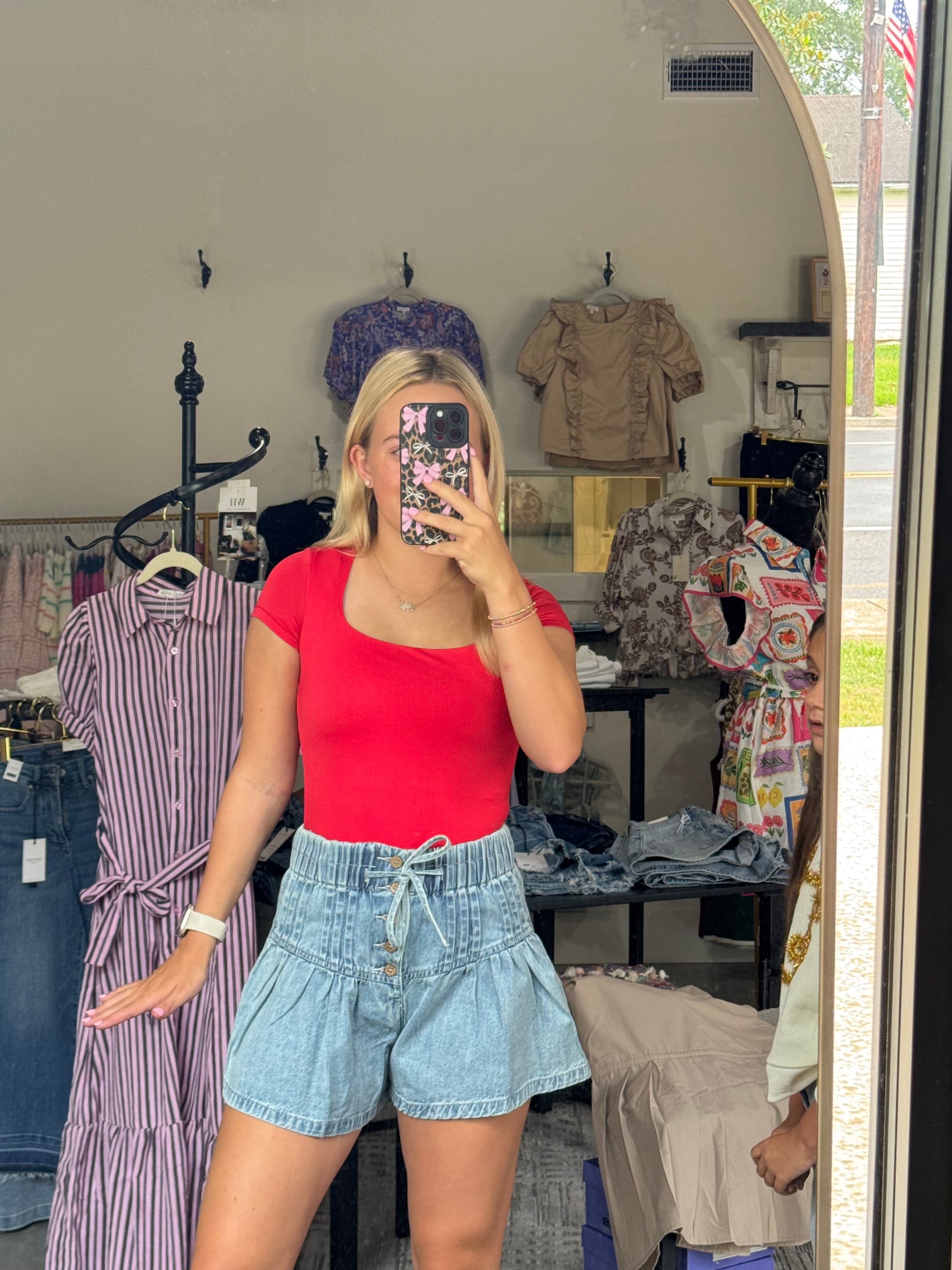 Red Double Lined Bodysuit