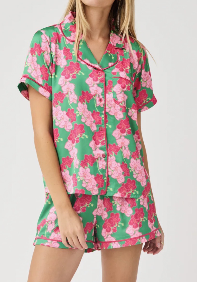 Mary Square Satin Pink Pjs