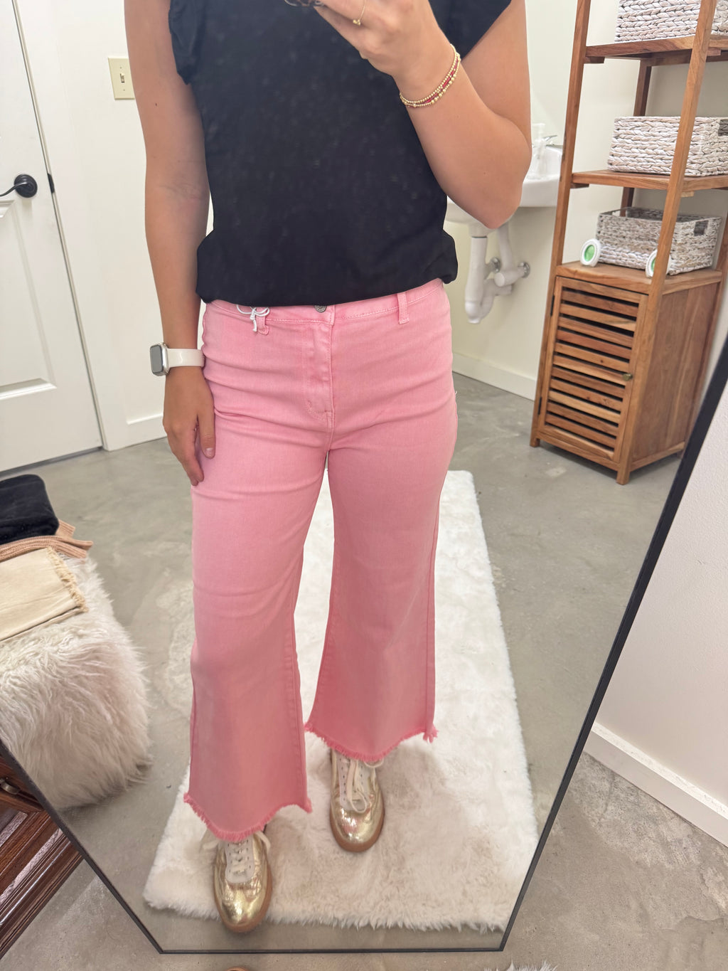 Cropped Baby Pink Jeans