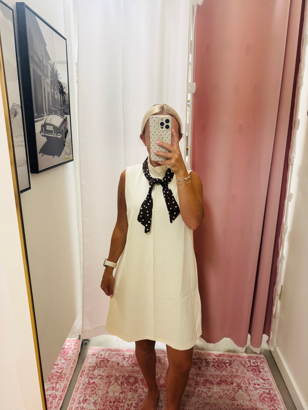 Cream Scuba Dress