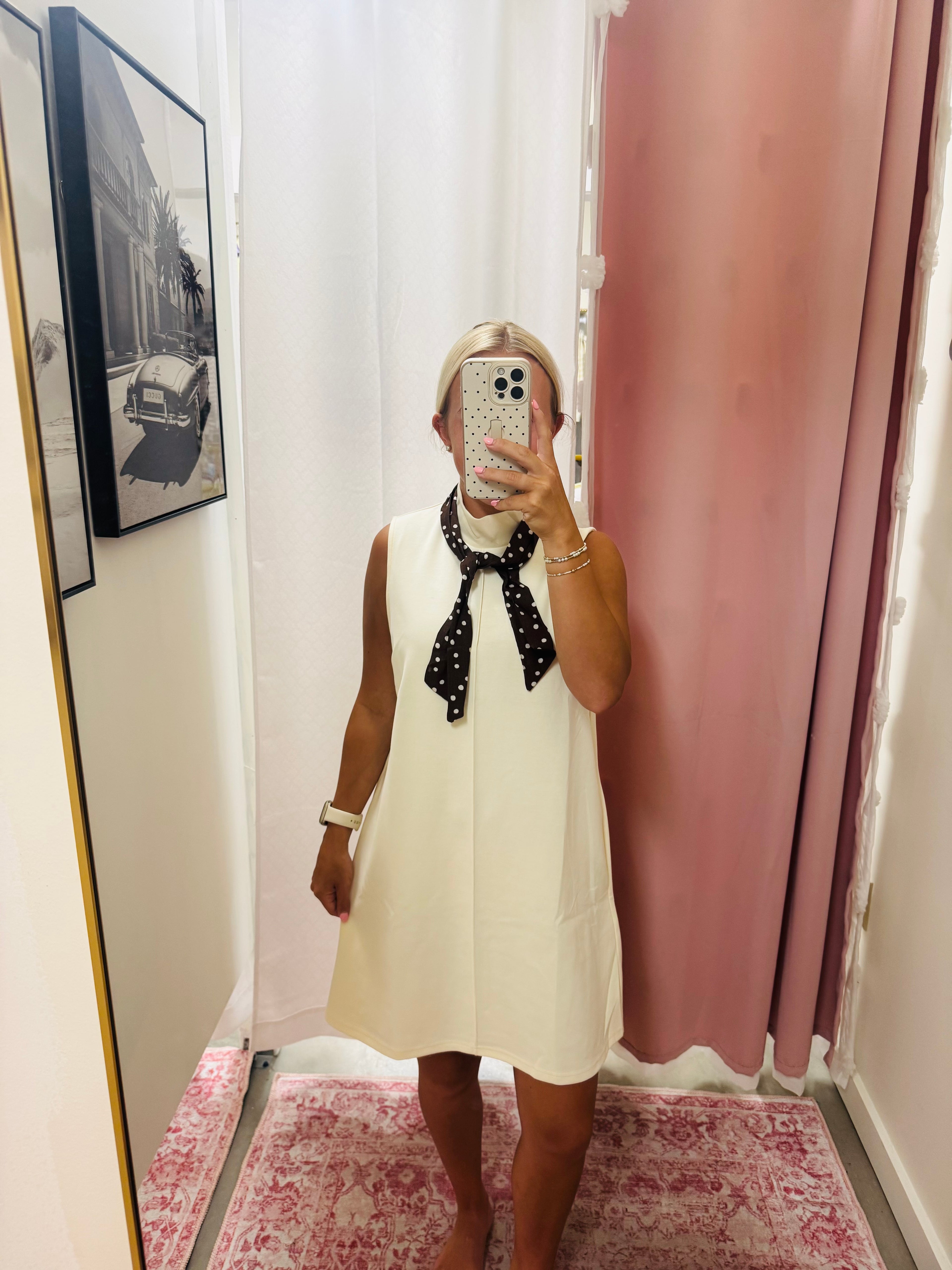 Cream Scuba Dress
