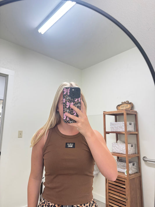 Brown Ribbed Tank