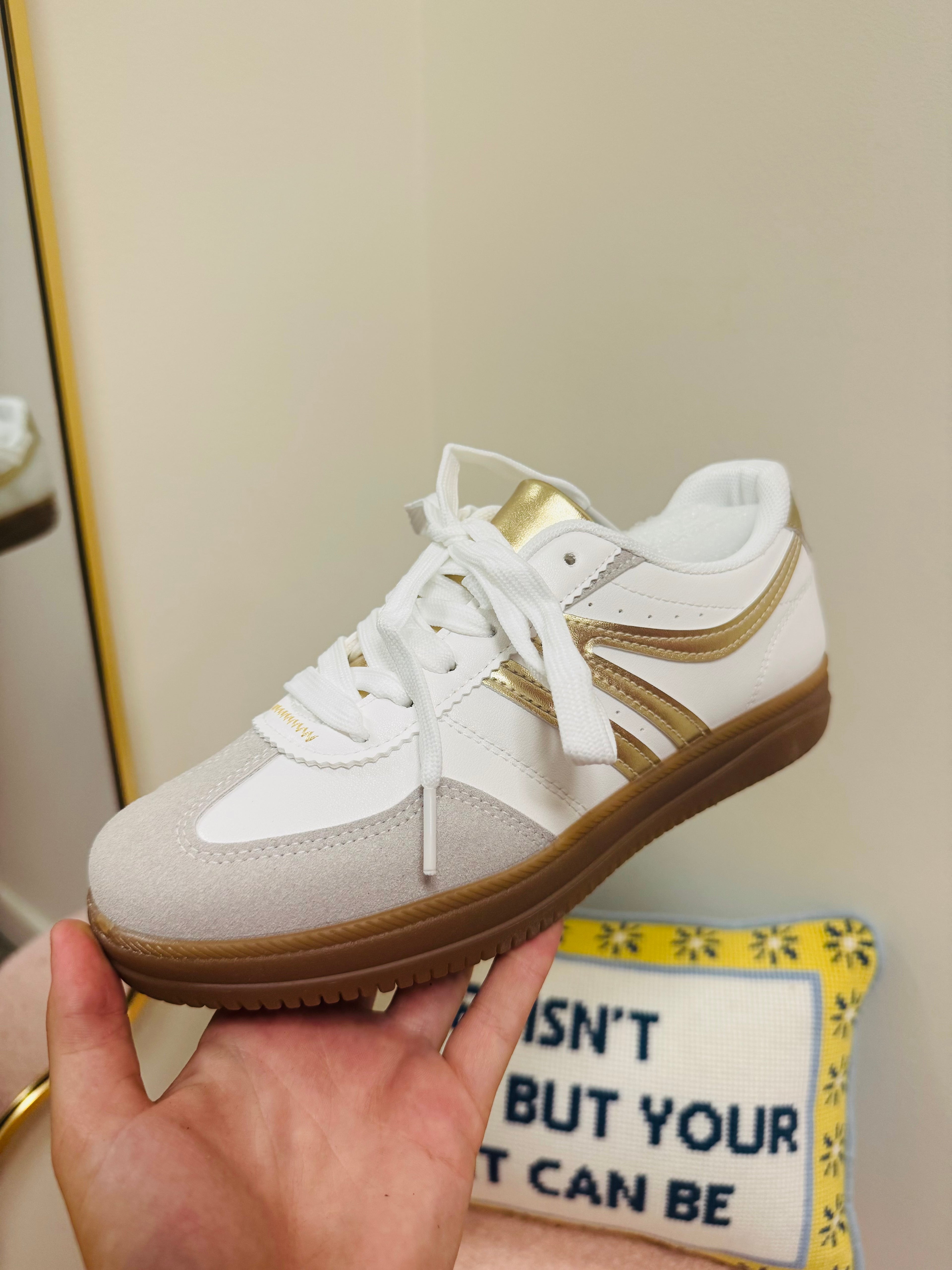 Gold and White Sneaker